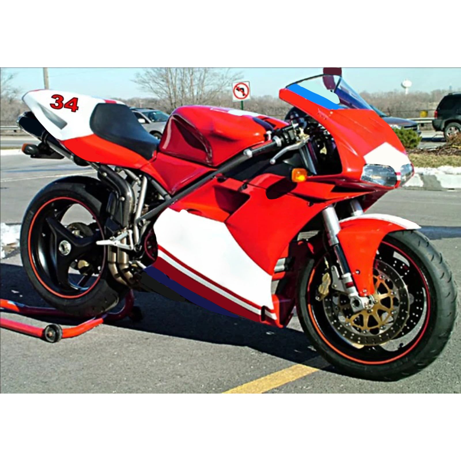 Amotopart Ducati 996 748 1996-2002 Red & White Style4 Failing Kit