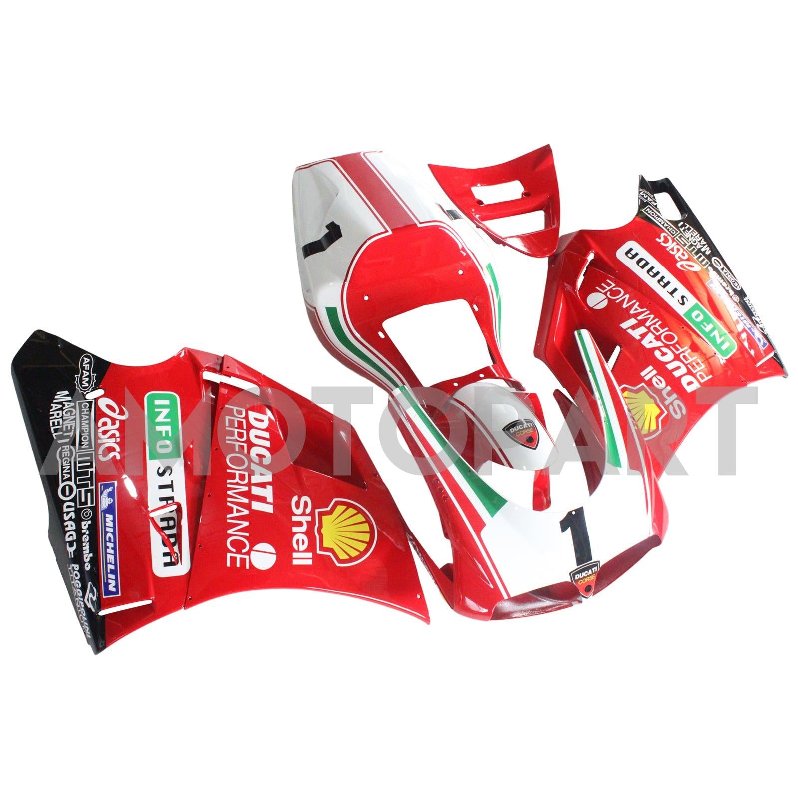 Amotopart Ducati 748/916/996/998 1996-2002 Red&White Style4 Fairing Kit