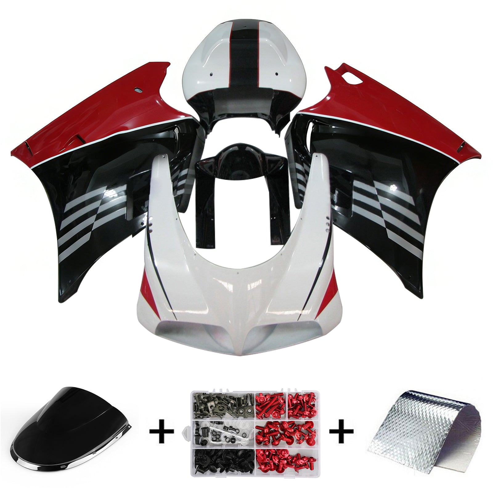 Amotopart Ducati 996 748 1996-2002 Red & Black Style 7 Failing Kit