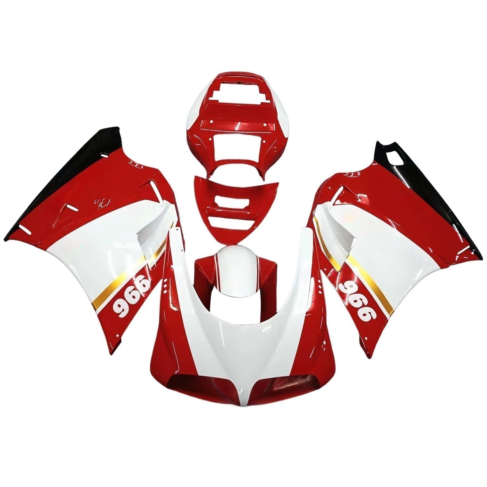 Amotopart Ducati 748/916/996/998 1996-2002 Red&White Style1 Fairing Kit