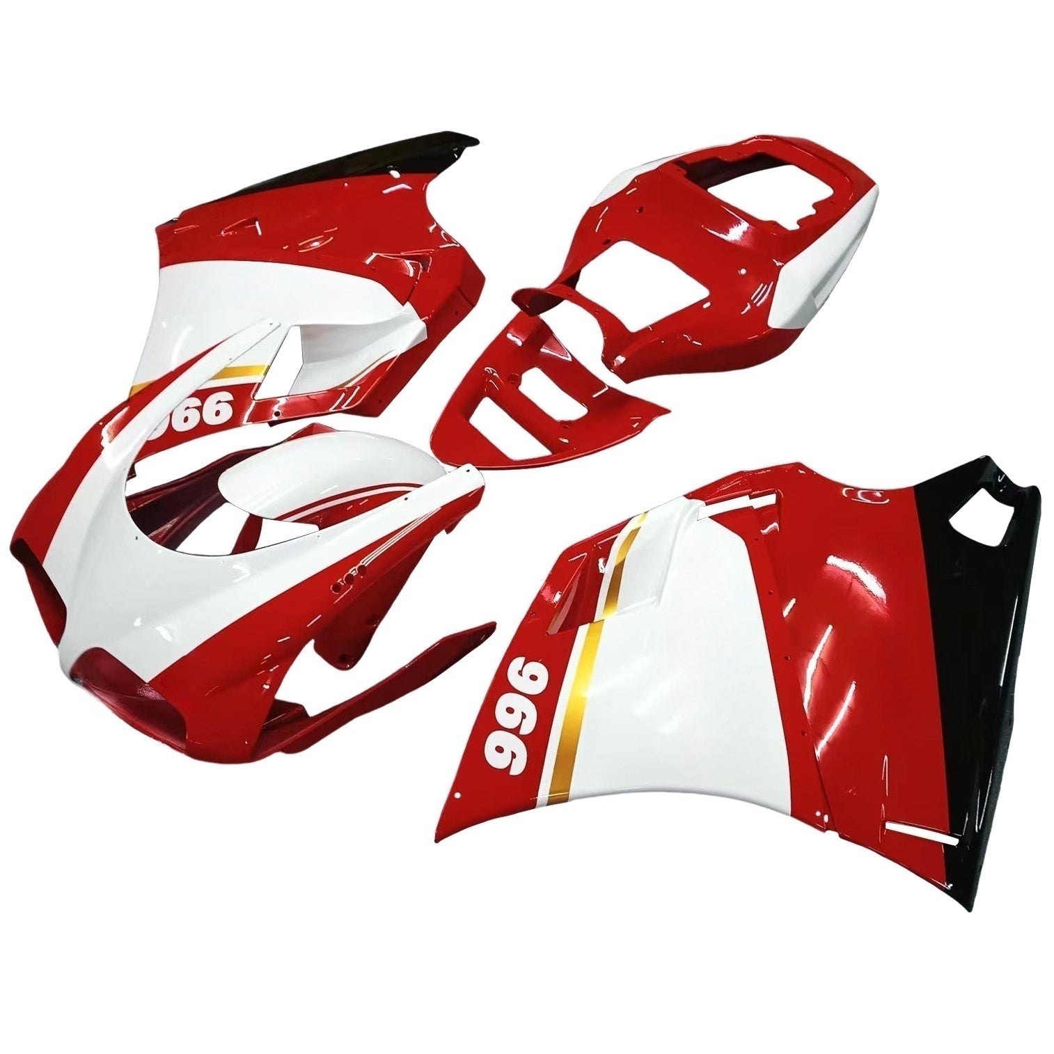 Amotopart Ducati 748/916/996/998 1996-2002 Red&White Style1 Fairing Kit