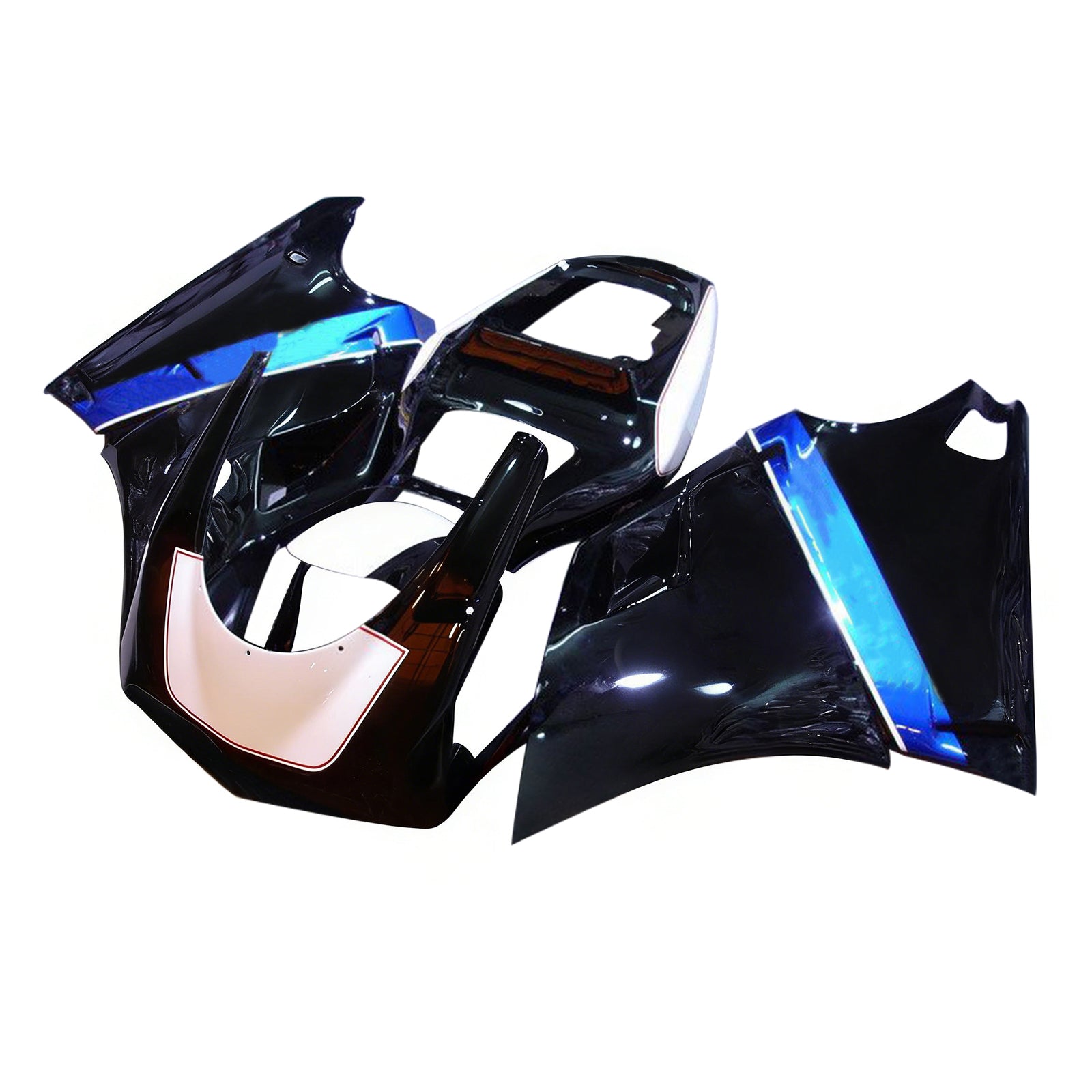 Amotopart Ducati 996 748 1996-2002 Kit de carenado negro y azul