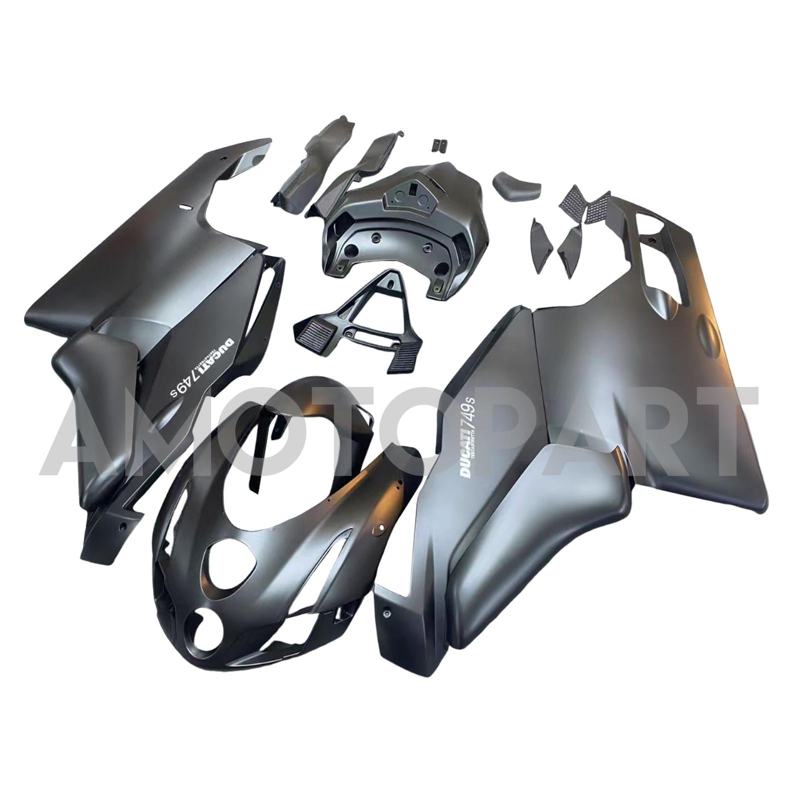 Amotopart 2003 2004 Ducati 999 749 Kit de carenado negro mate