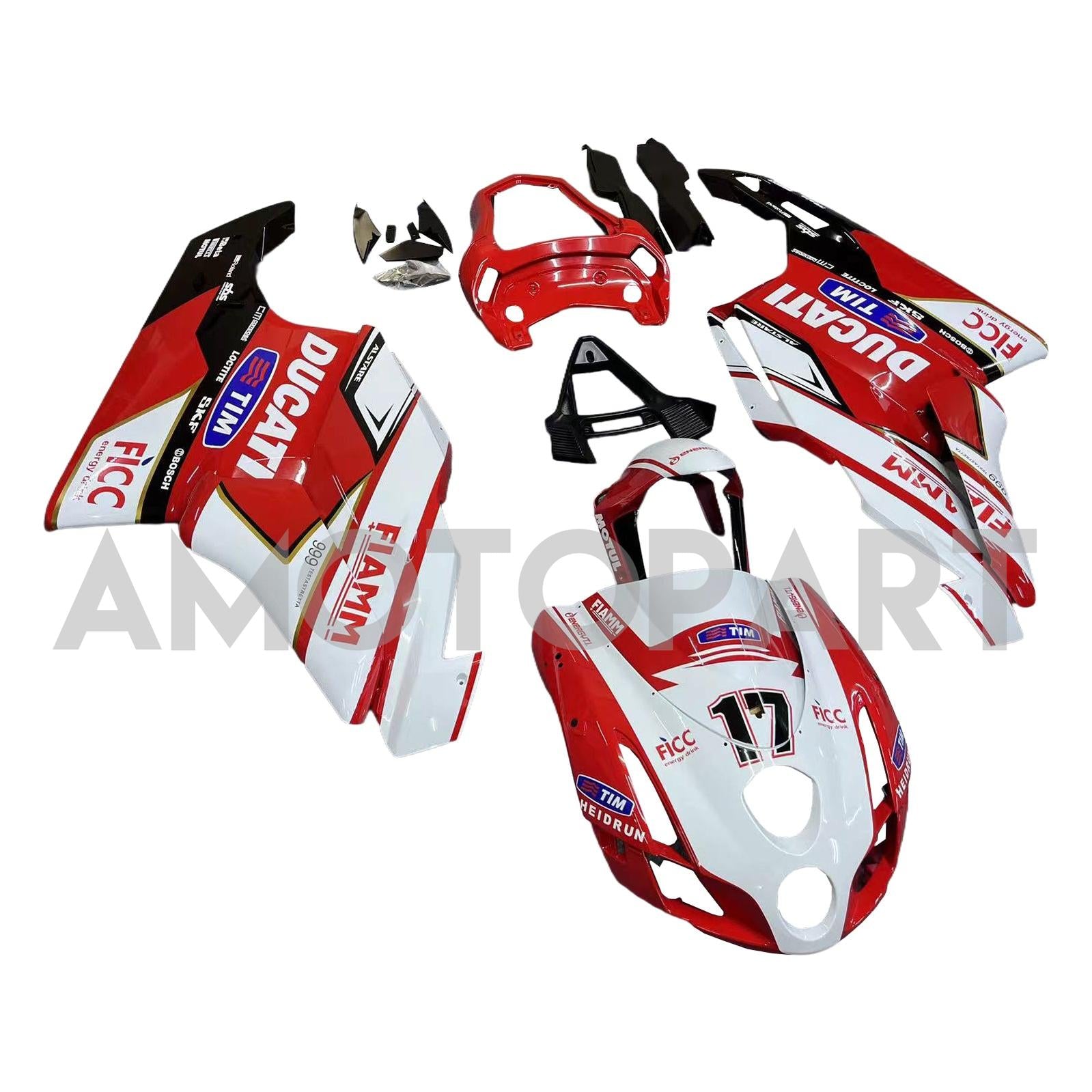 Amotopart 2003 2004 Ducati 999 749 Rosso&Bianco Style1 Kit carena