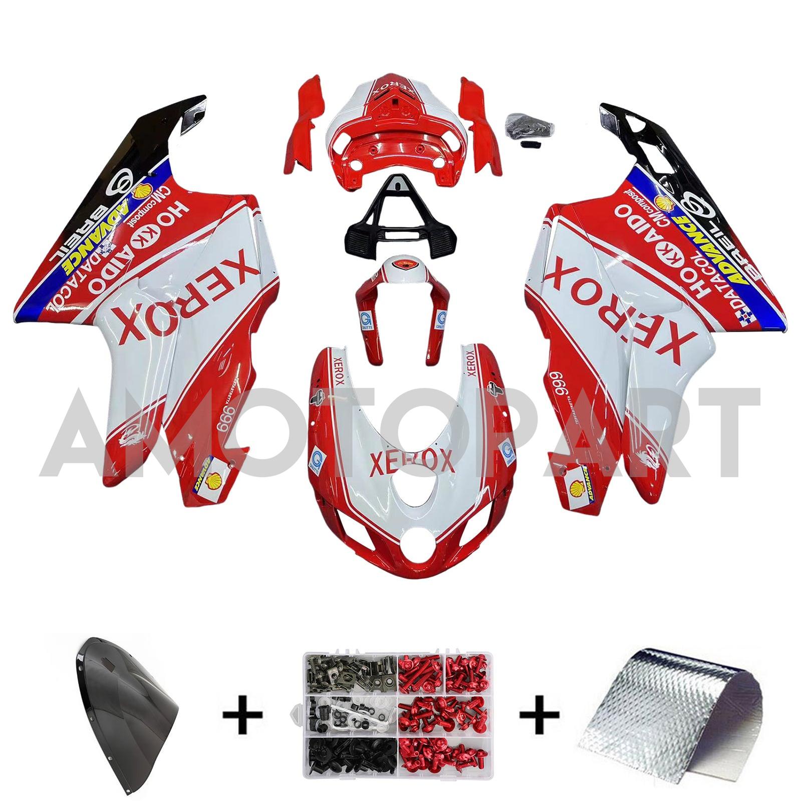 Amotopart Ducati 2005-2006 999/749 Red Mix White Fairing Kit