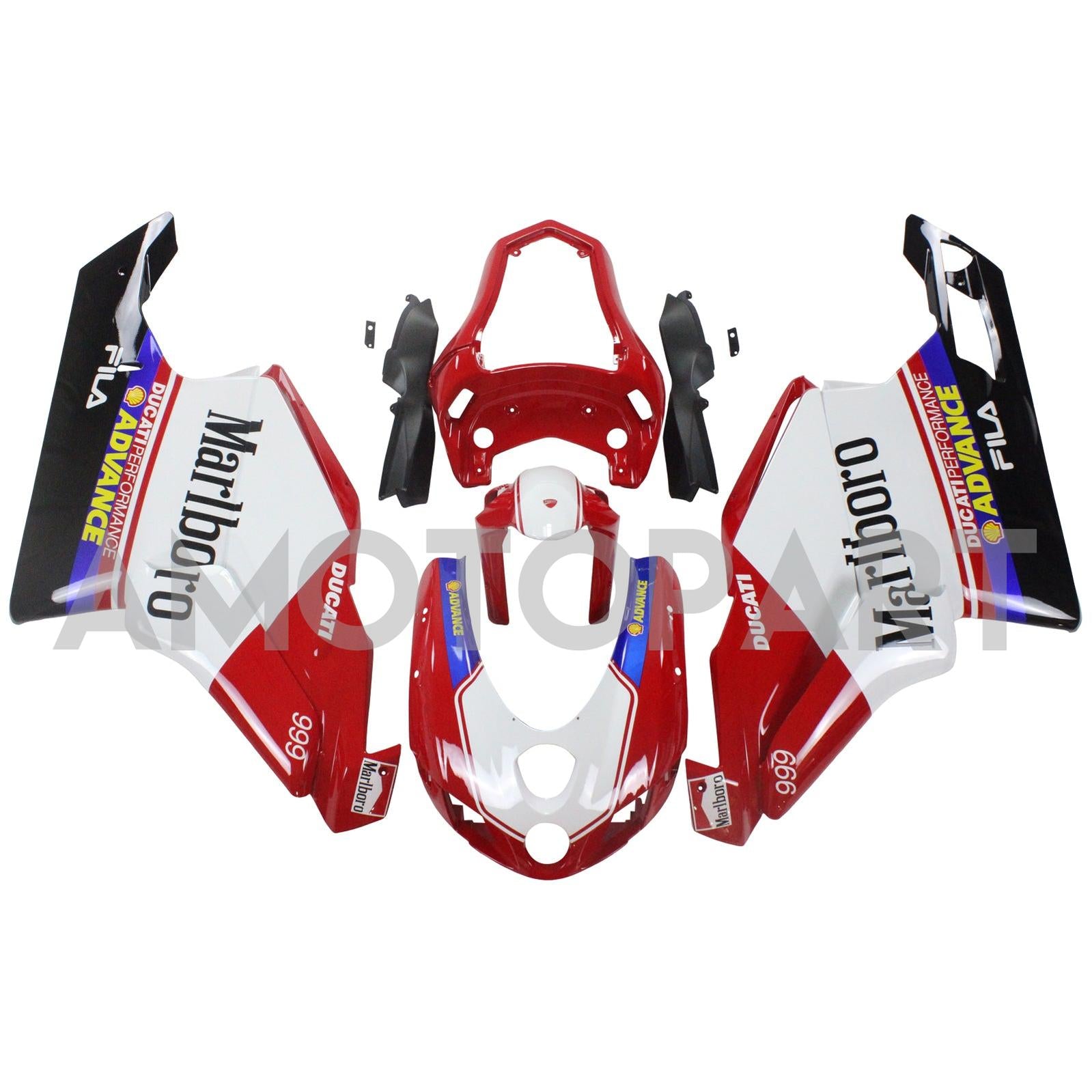 Amotopart Ducati 2005-2006 999/749 White Red Fairing Kit