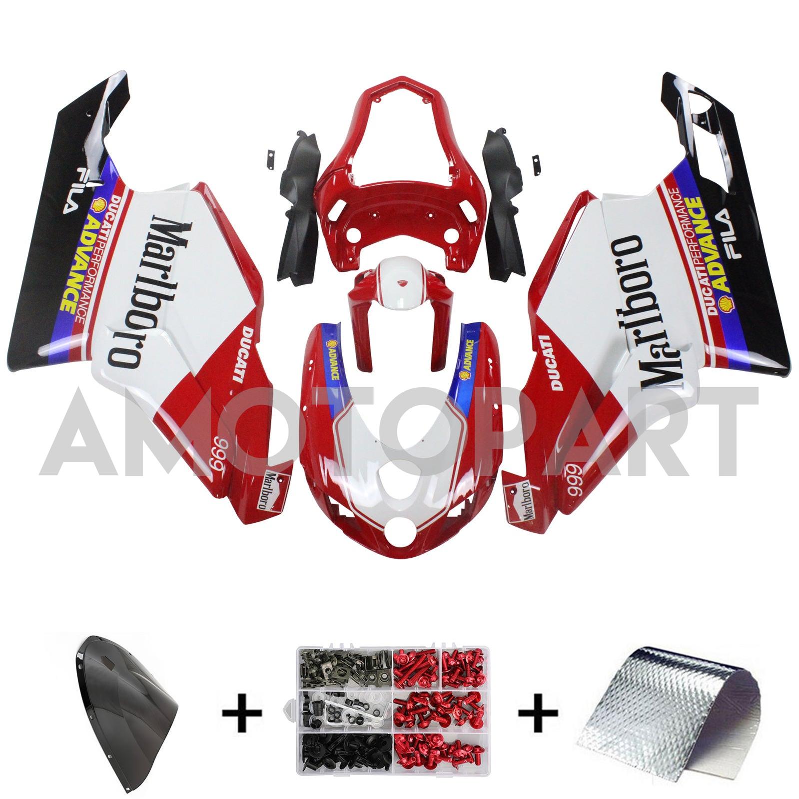 Kit Carenado Amotopart Ducati 2005-2006 999/749 Blanco Rojo