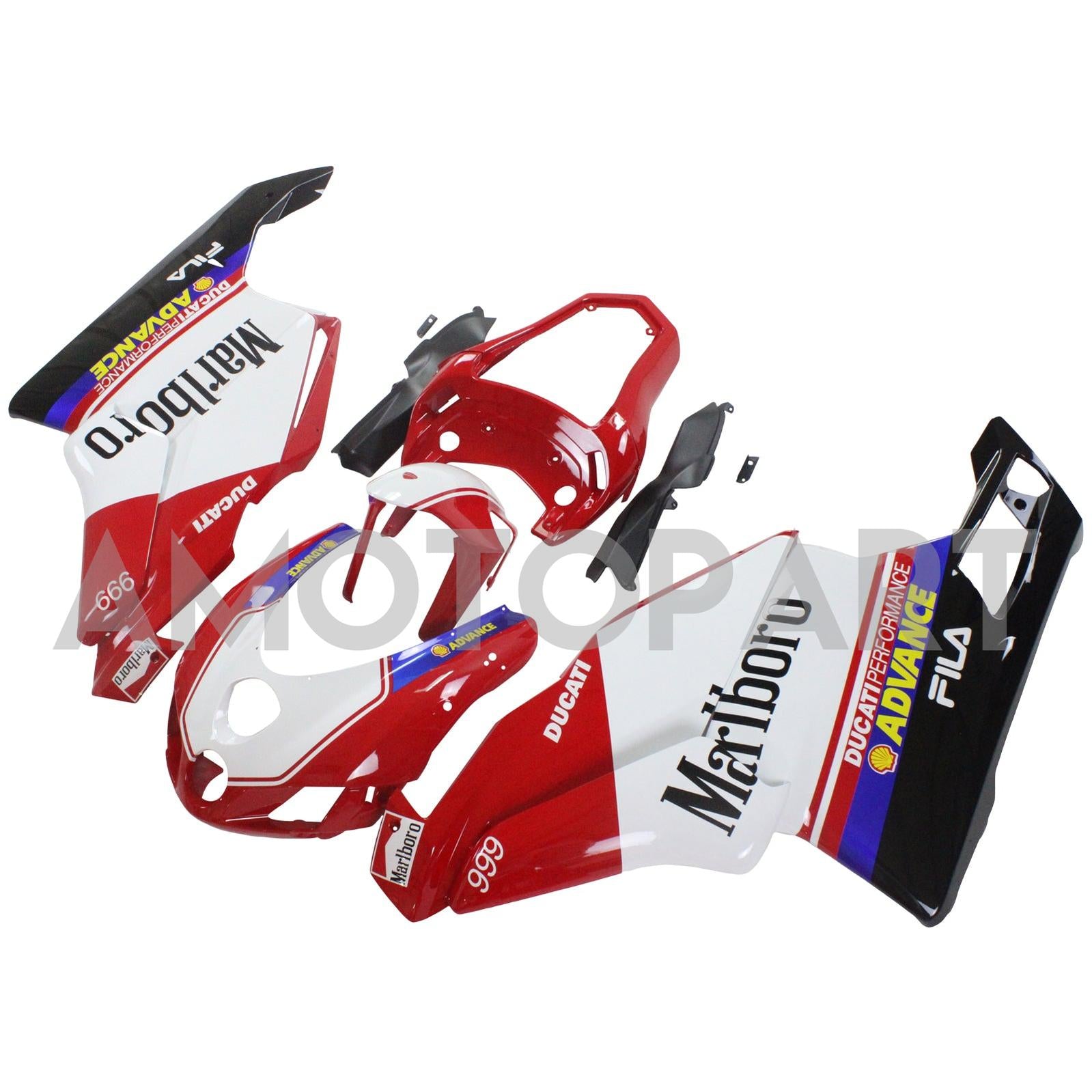 Kit Carenado Amotopart Ducati 2005-2006 999/749 Blanco Rojo