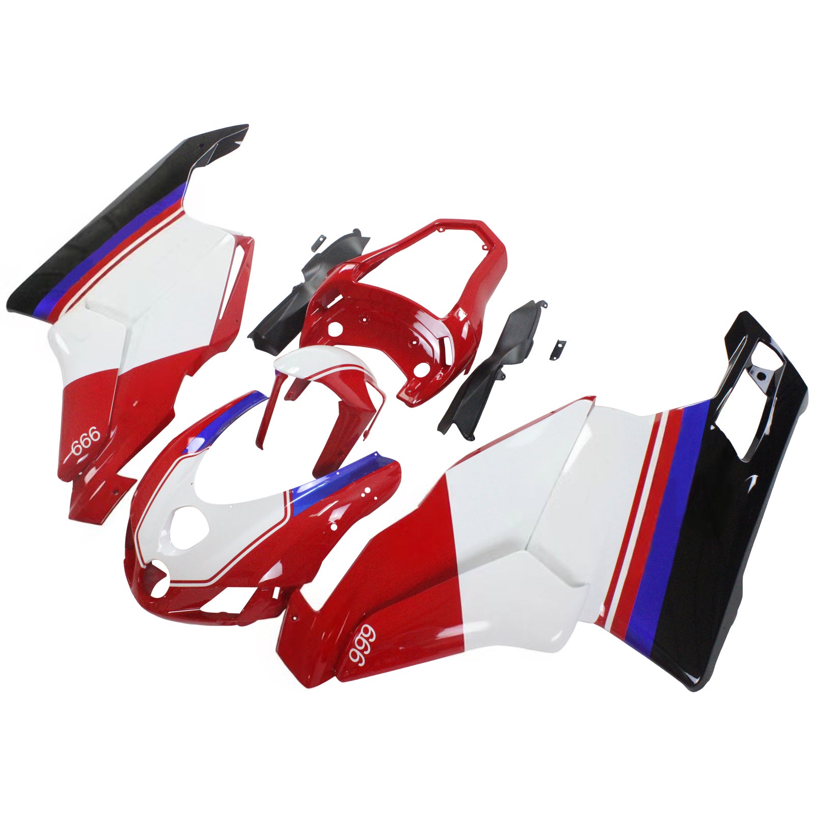 Amotopart Ducati 2005-2006 999/749 Kit de carénage rouge blanc