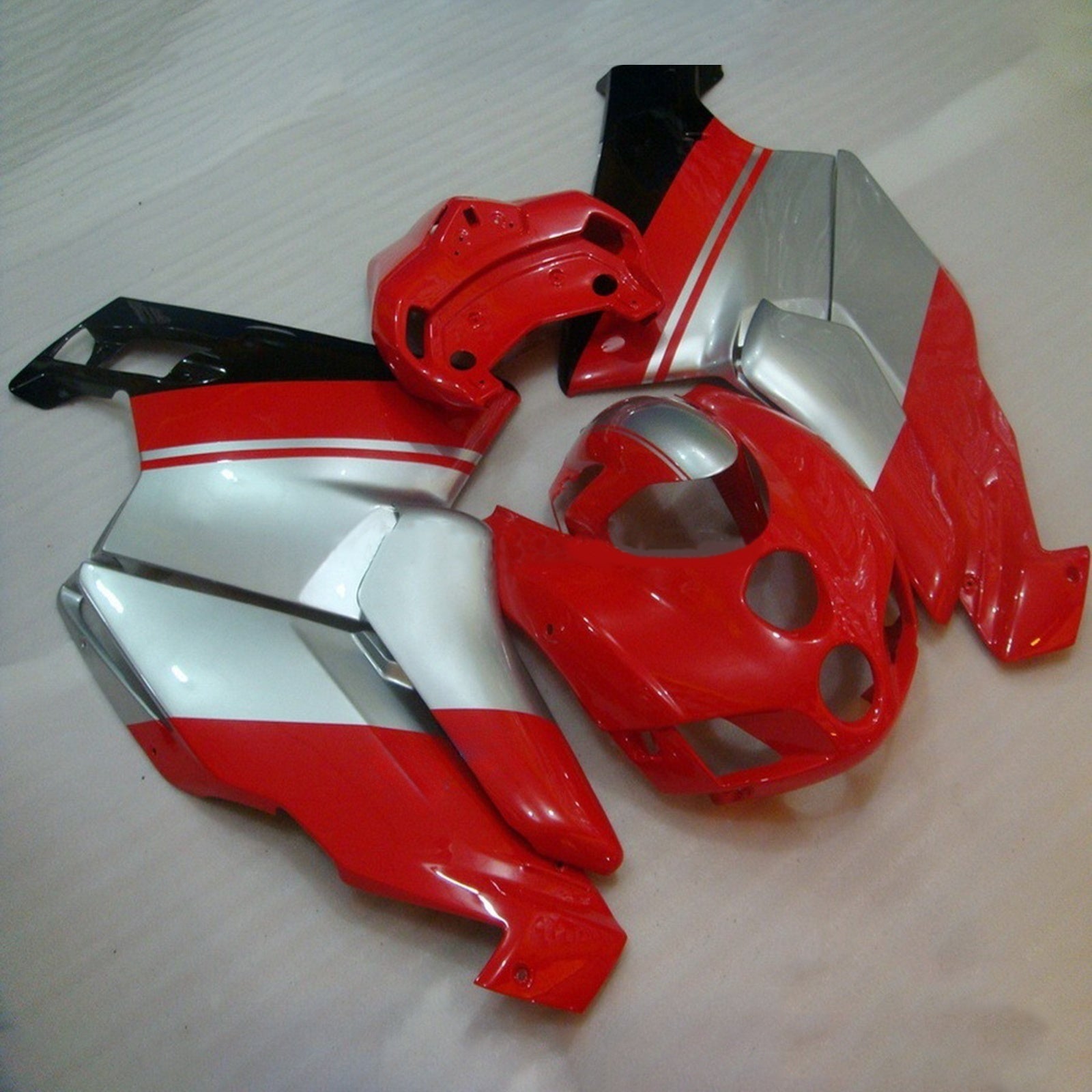 Amotopart Ducati 999 749 2005 2006 Red & Silver Fairing Kit