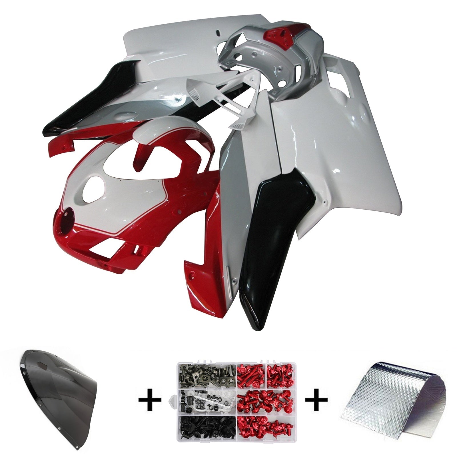 Amotopart Ducati 999 749 2005 2006 Red&White Style3 Fairing Kit
