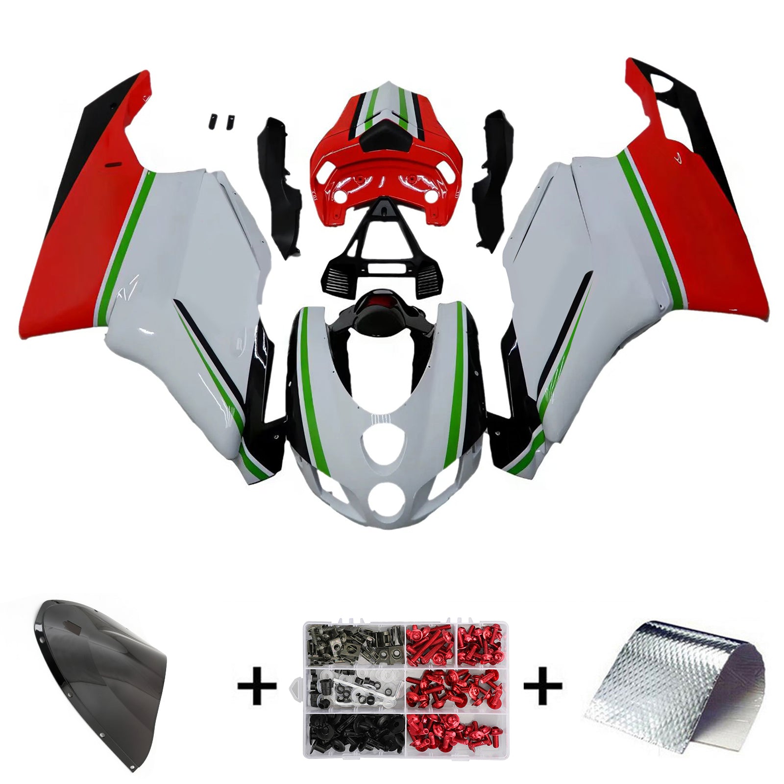 Amotopart Ducati 999 749 2005 2006 Red&White Style2 Fairing Kit