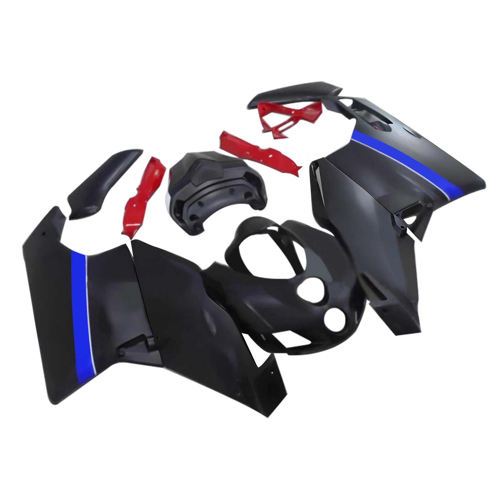 Kit Carenado Amotopart Ducati 999 749 2005 2006 Negro Mate Rojo