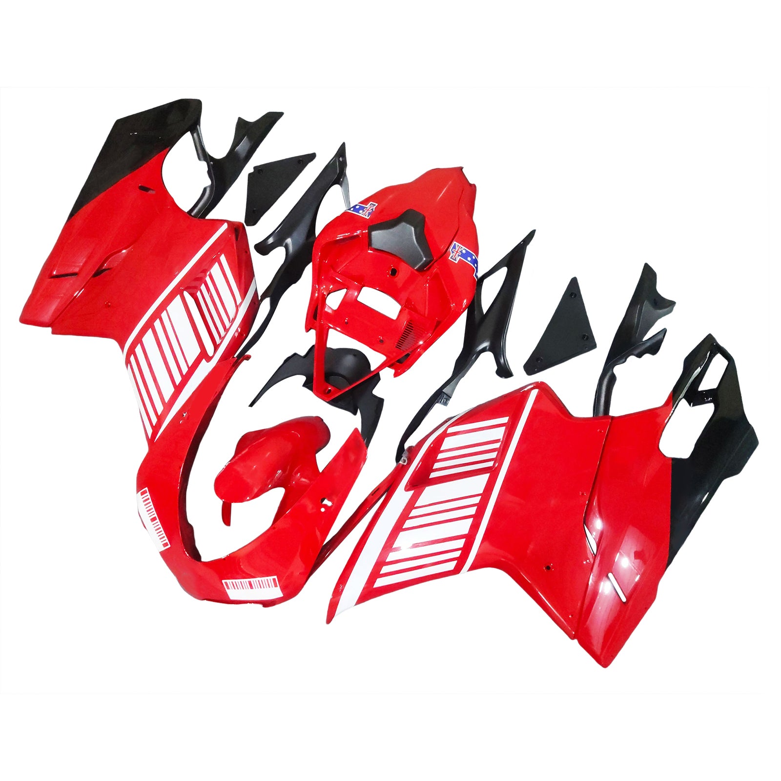 Amotopart 2007-2011 Ducati 1098/1198/848 Red Barcode Fairing Kit