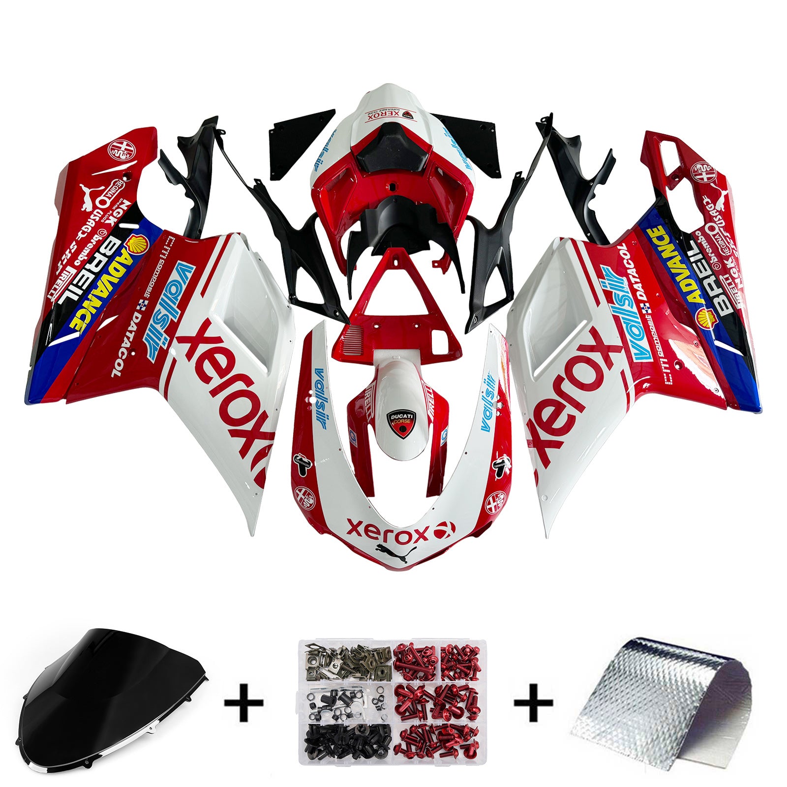 Amotopart All Years Ducati 1098 1198 848 Multiple Logo Fairing Kit