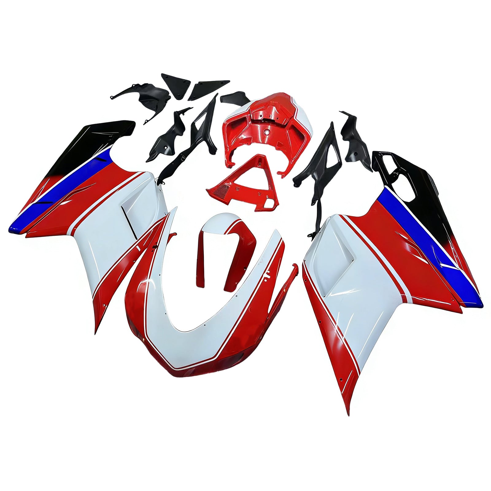 Amotopart All Years Ducati 1098/1198/848 White Red Fairing Kit