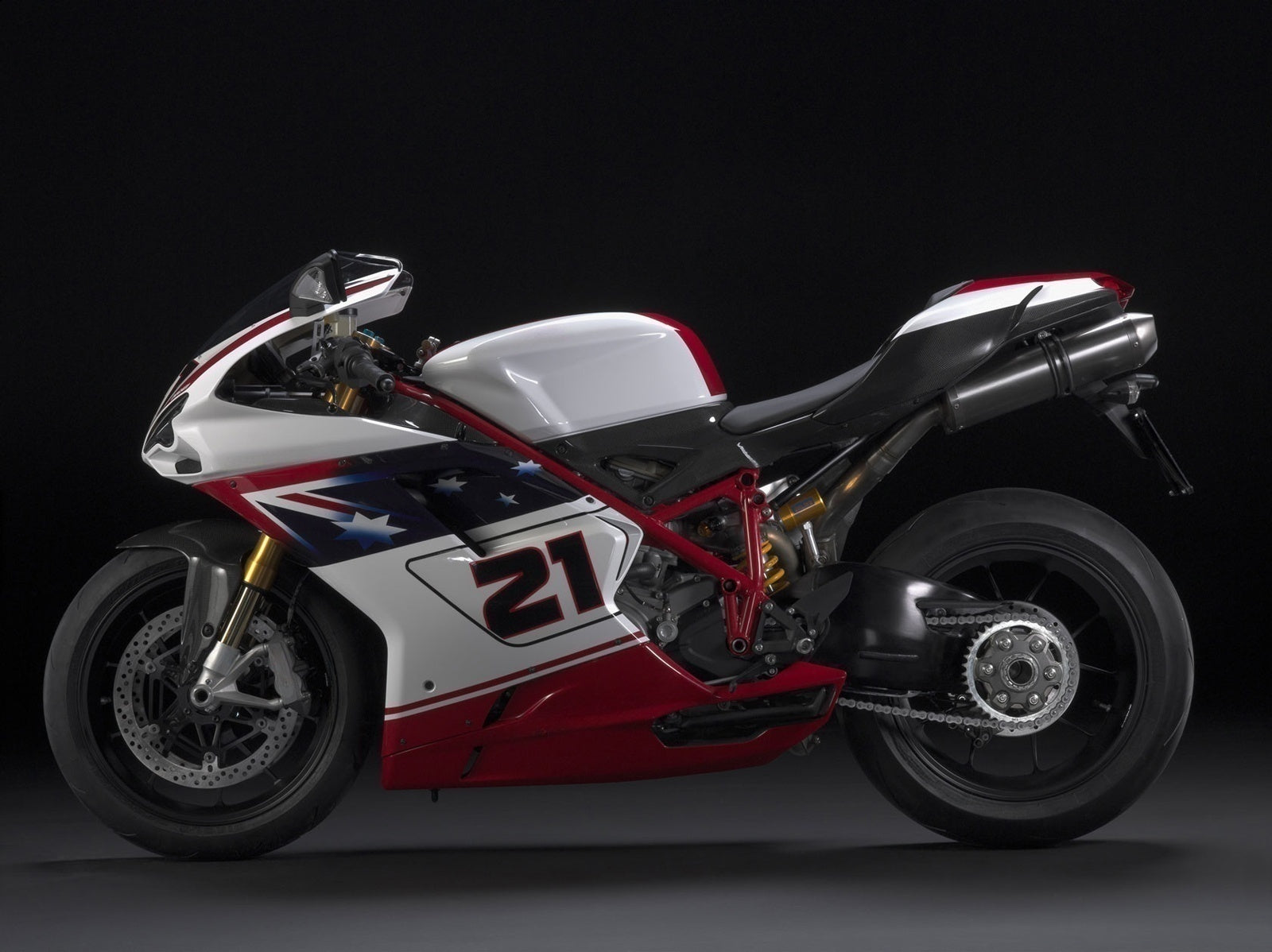 Amotopart 2007-2011 Ducati 1098/1198/848 Bílá Černá Červená Sada kapotáže