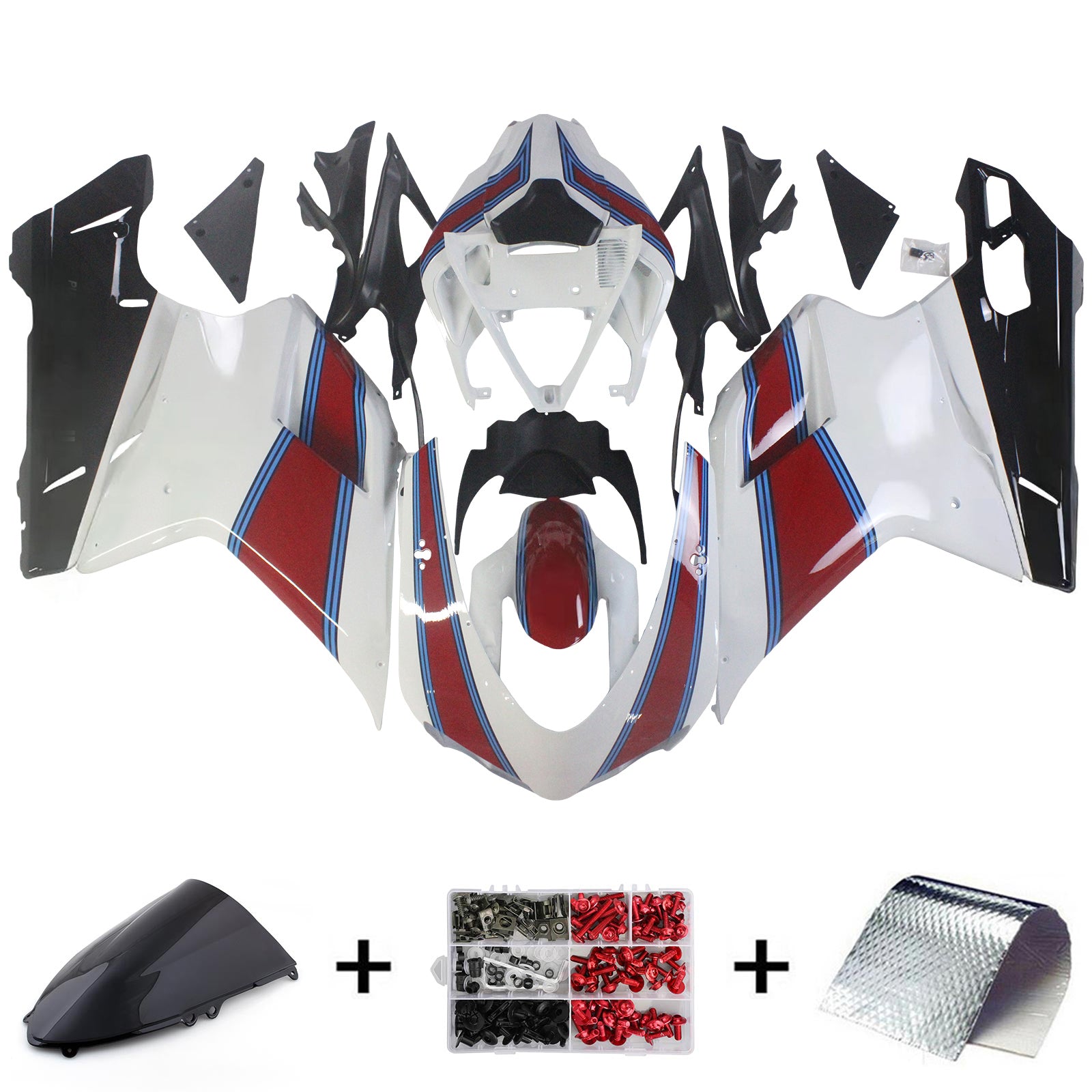 Amotopart All Years Ducati 1098 848 1198 Fairing Kit