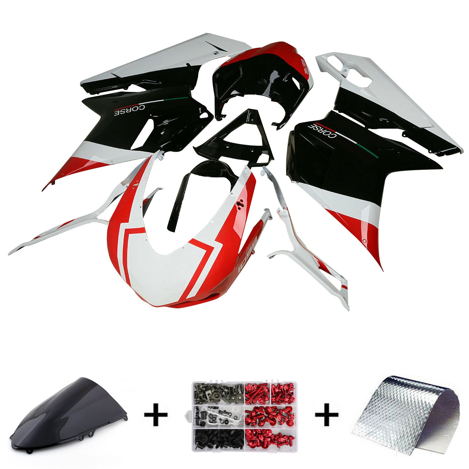 Amotopart All Years Ducati 1098 848 1198 RED & WHITE RAKINOVÁNÍ KIT