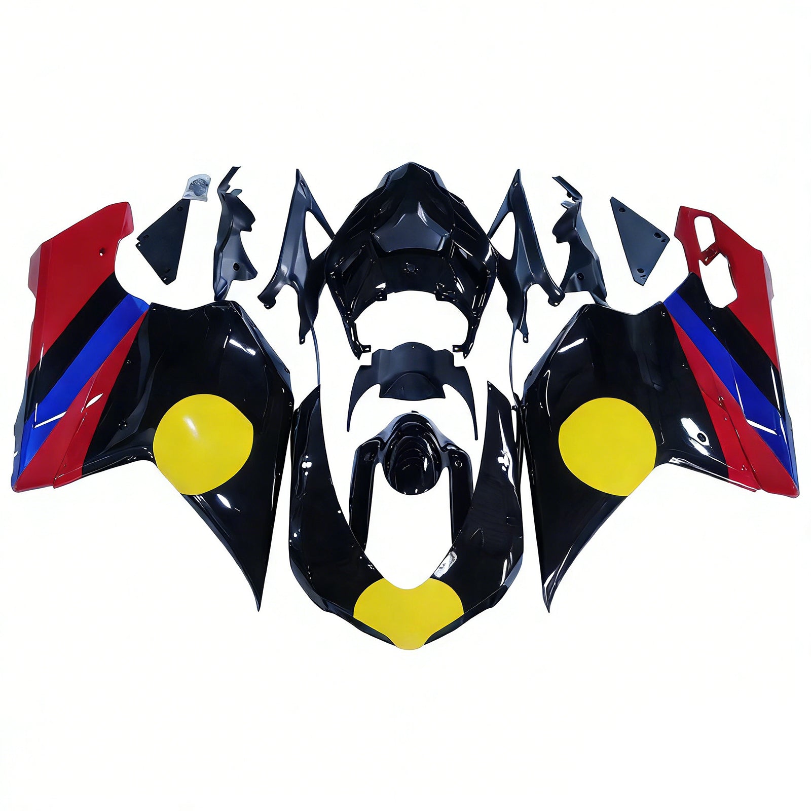 Kit de carenagem circular Amotopart todos os anos Ducati 1098/1198/848 preto brilhante amarelo