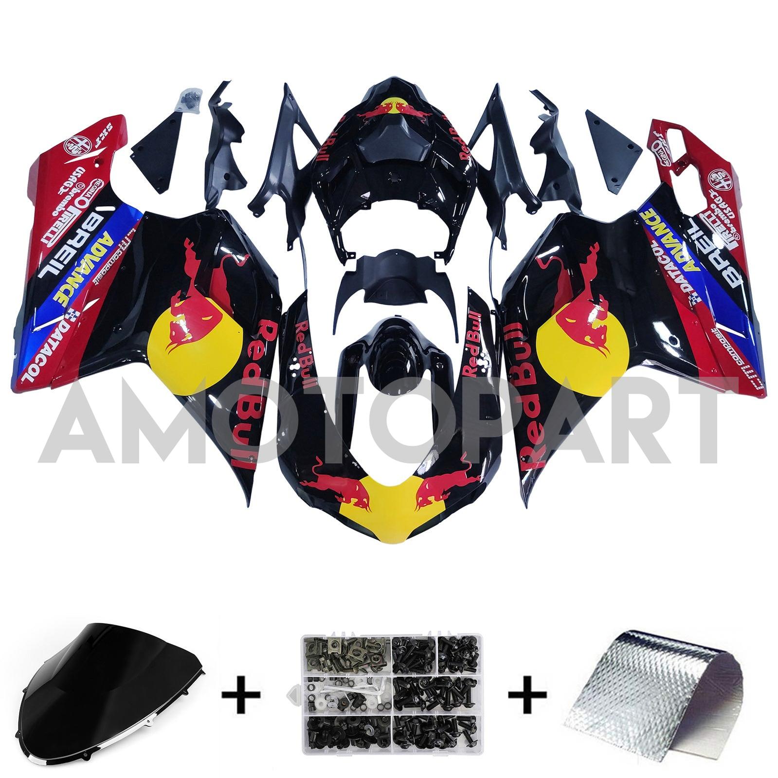 Amotopart All Years Ducati 1098/1198/848 Glossy Black Bull Fairing Kit