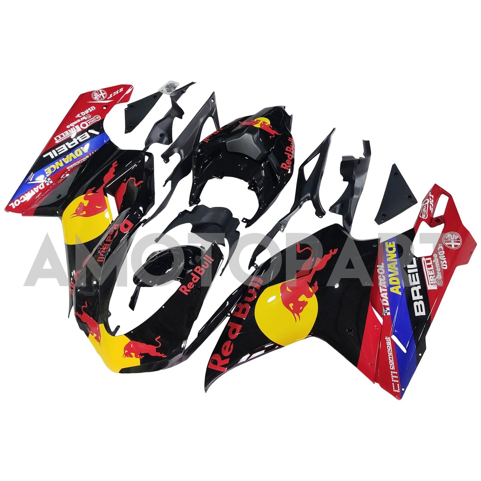 Amotopart All Years Ducati 1098/1198/848 Glossy Black Bull Fairing Kit