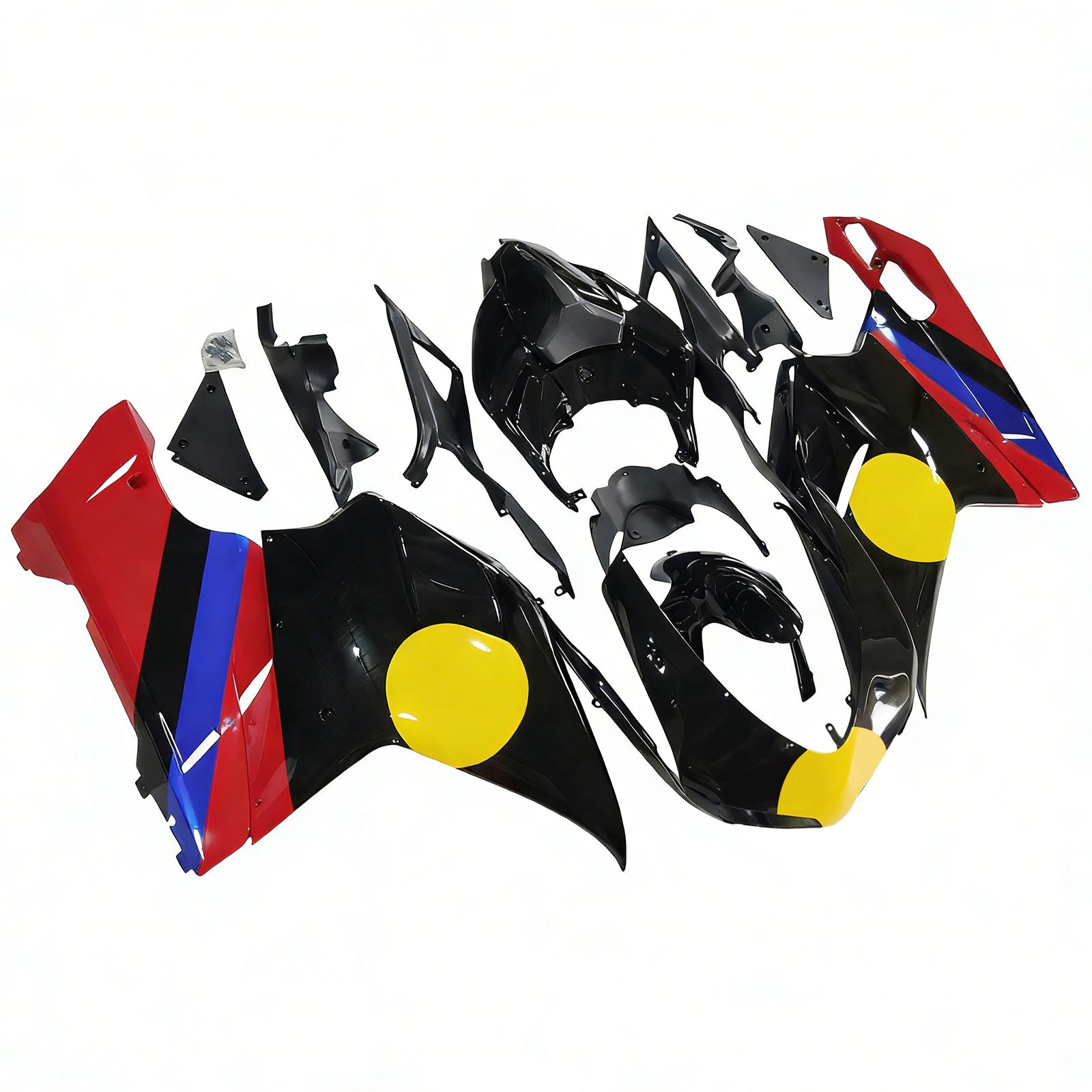 Kit de carenagem circular Amotopart todos os anos Ducati 1098/1198/848 preto brilhante amarelo
