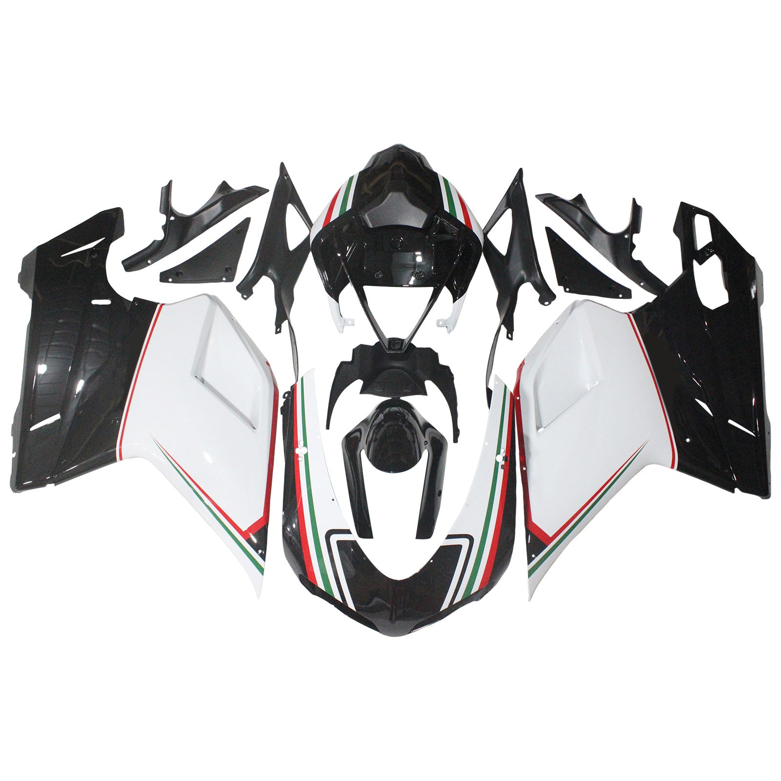 Amotopart Ducati alle årene 1098/1198/848 Black White Fairing Kit
