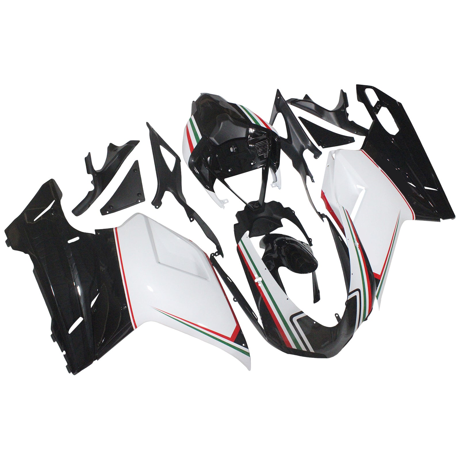 Amotopart Ducati alle årene 1098/1198/848 Black White Fairing Kit
