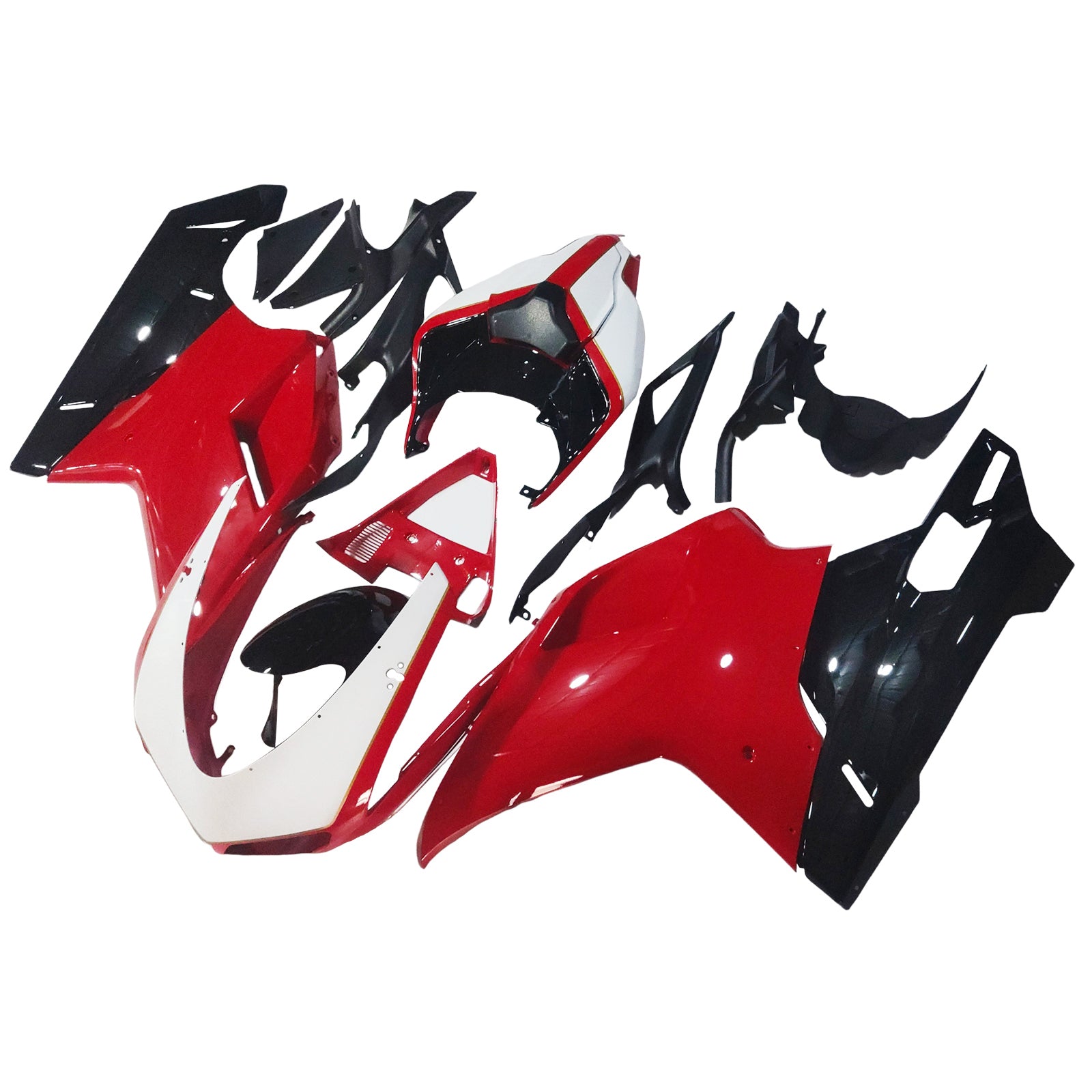 Amotopart Ducati All Years 1098/1198/848 Black Red Fairing Kit