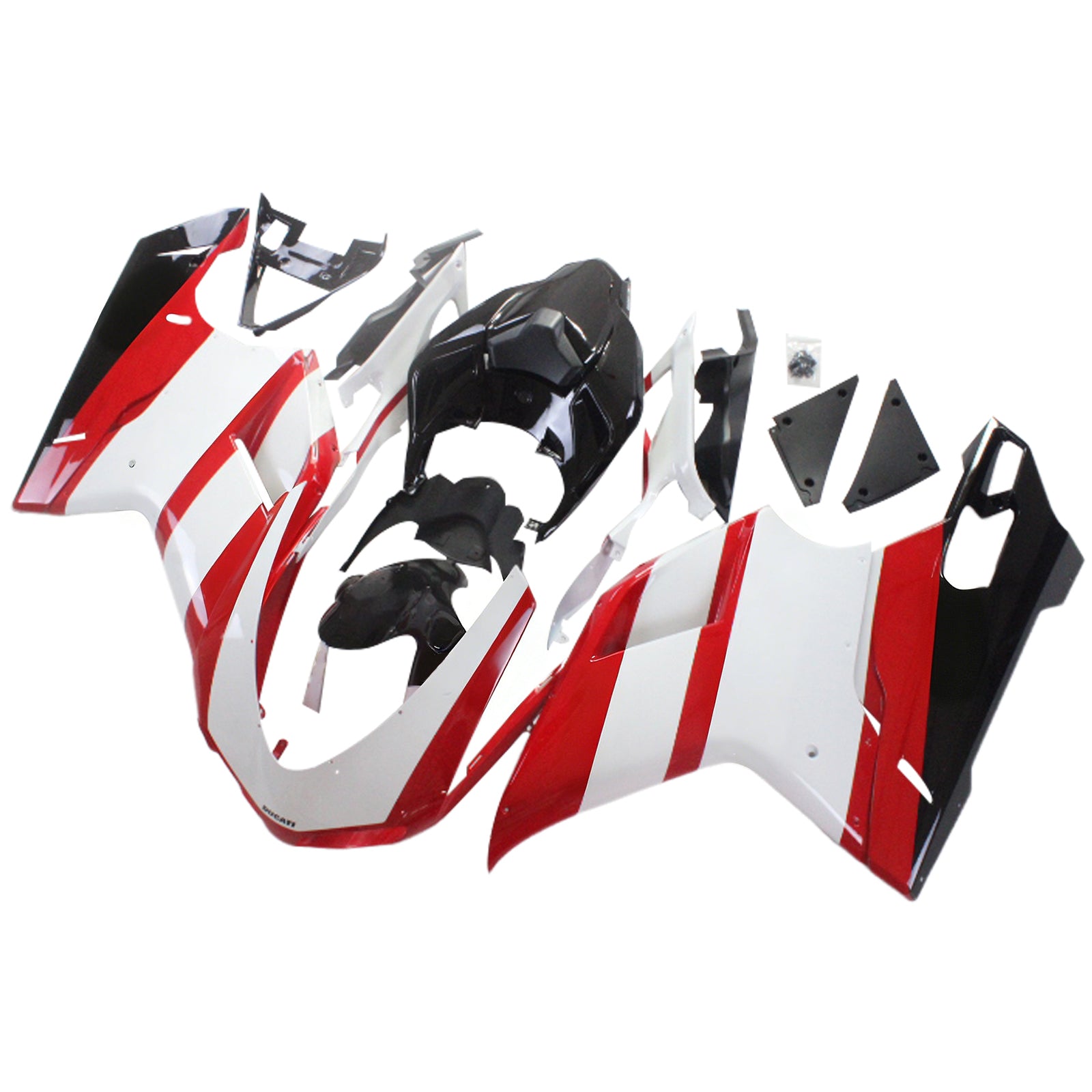 Amotopart All Years Ducati 1098 1198 848 Red&White Style5 Fairing Kit