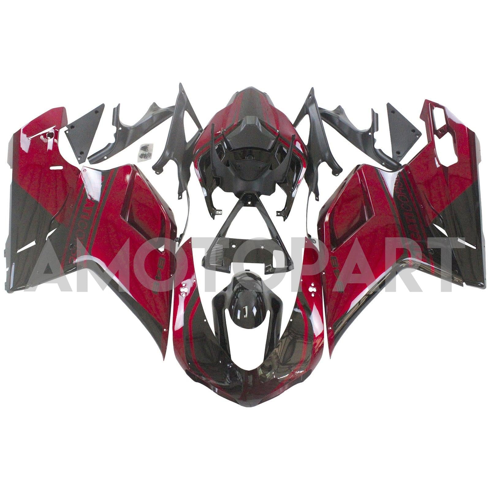 Amotopart All Years Ducati 1098 1198 848 Dark Red Fairing Kit