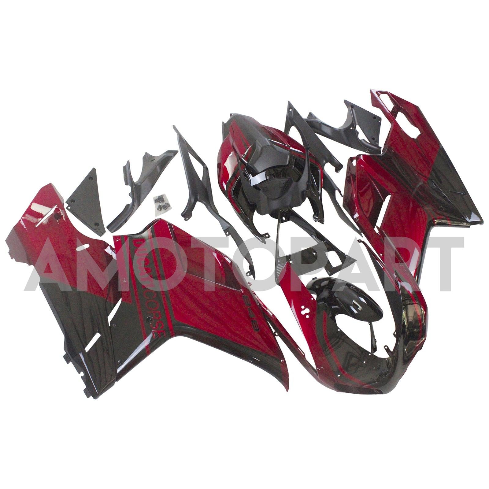 Amotopart All Years Ducati 1098 1198 848 Dark Red Fairing Kit