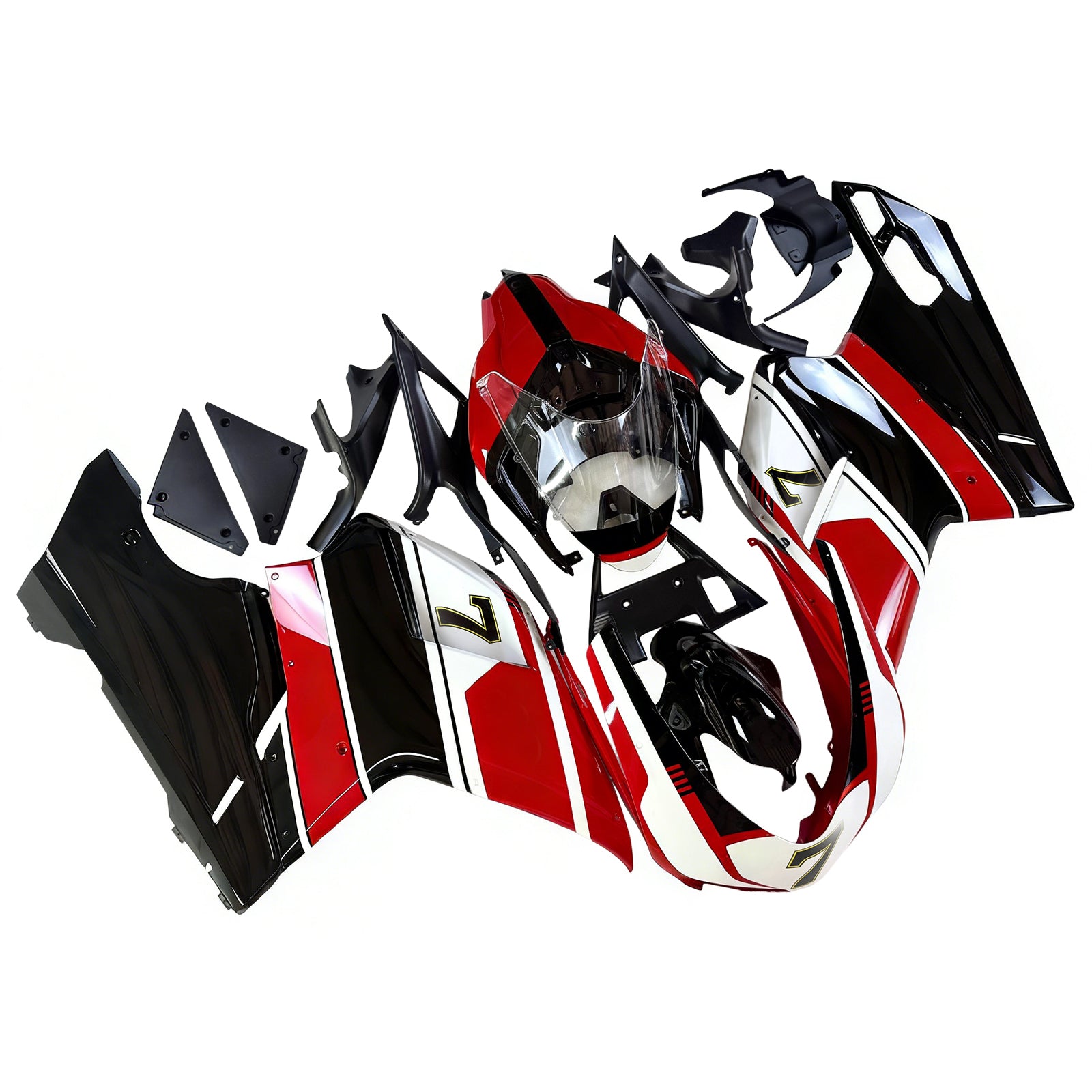Amotopart Todos los años Ducati 1098 1198 848 Kit de carenado negro blanco rojo