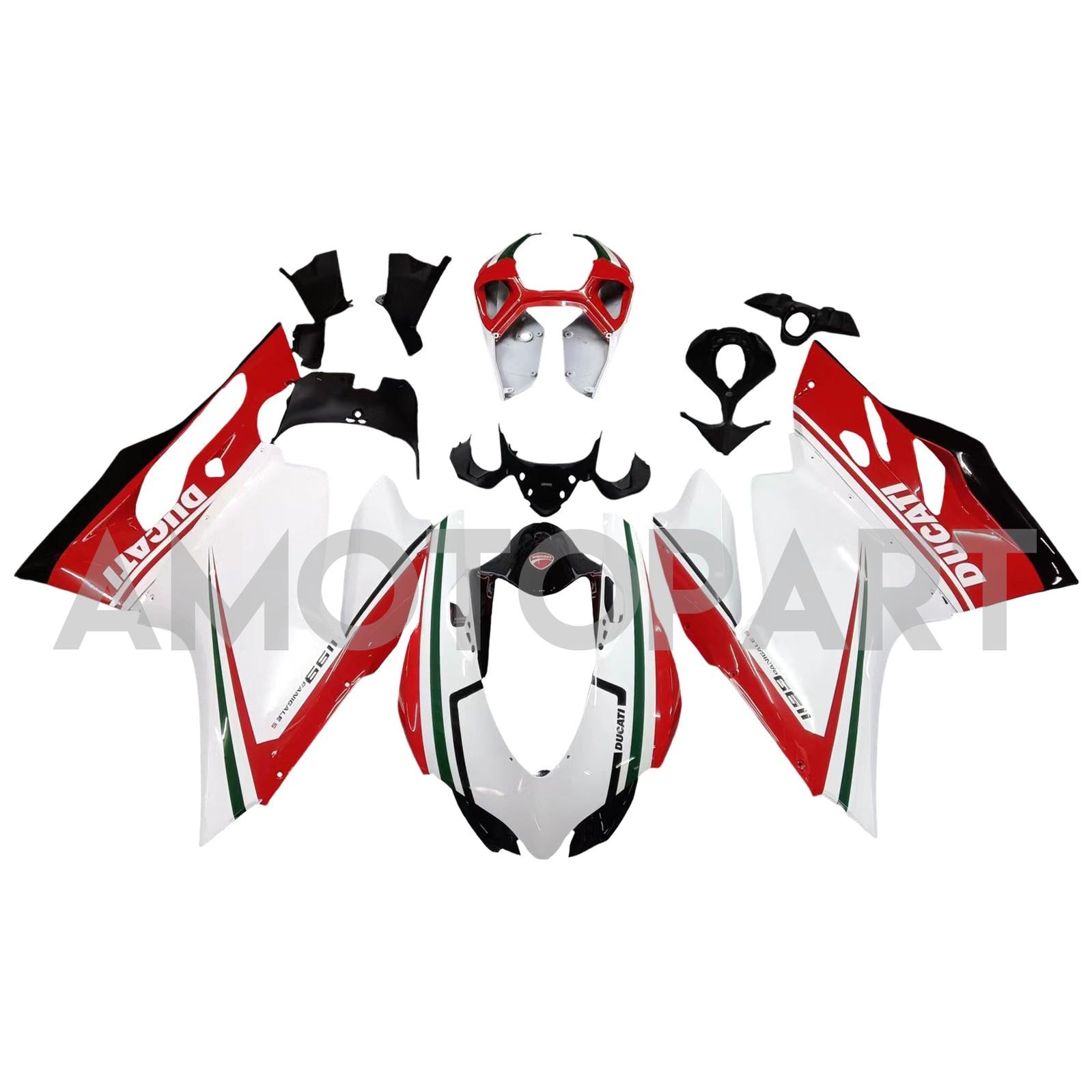 Amotopart Ducati 1199 899 2012-2015 Red & White Fairing Kit