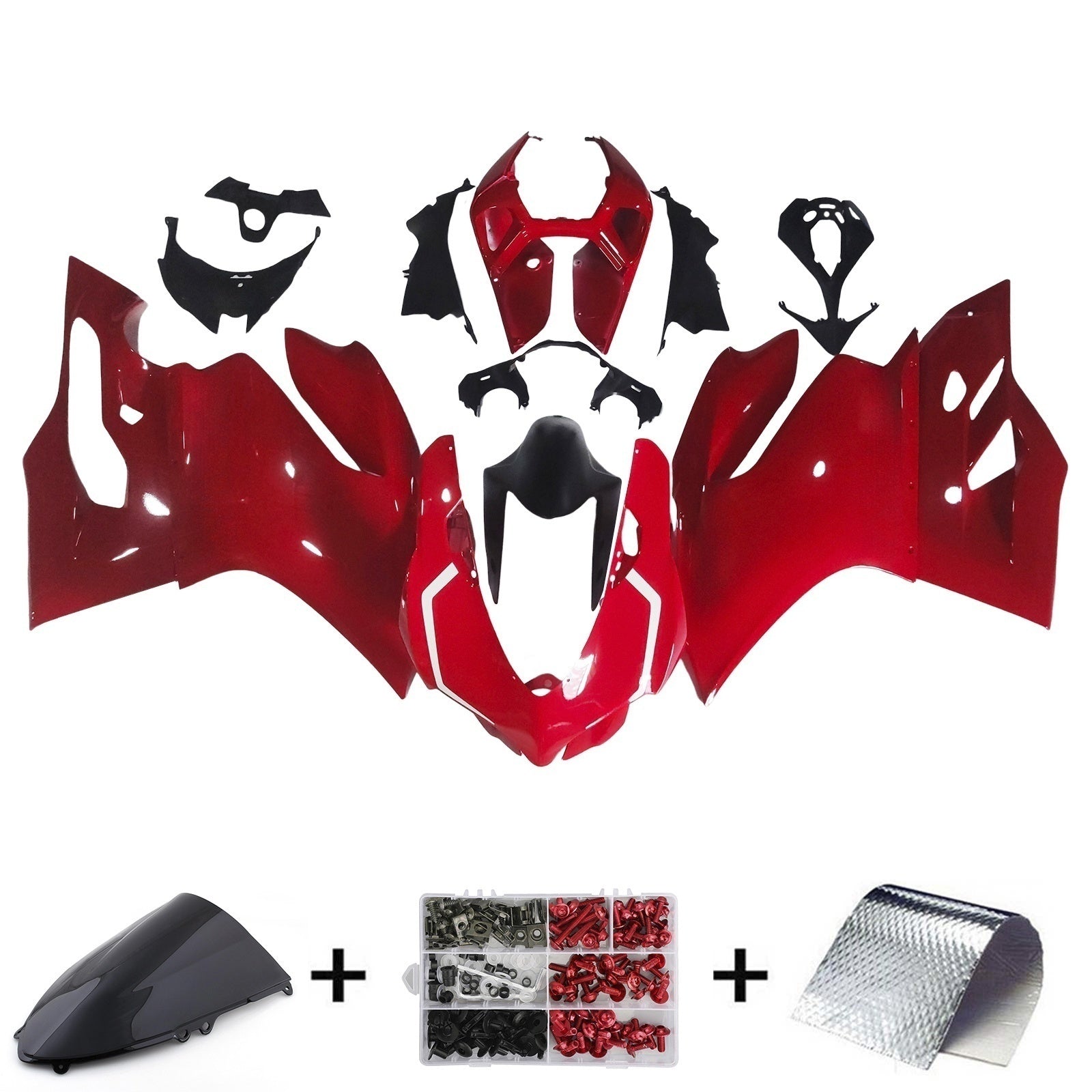 Amotopart 2012-2015 1199/899 Ducati Red Style2 Faring Kit