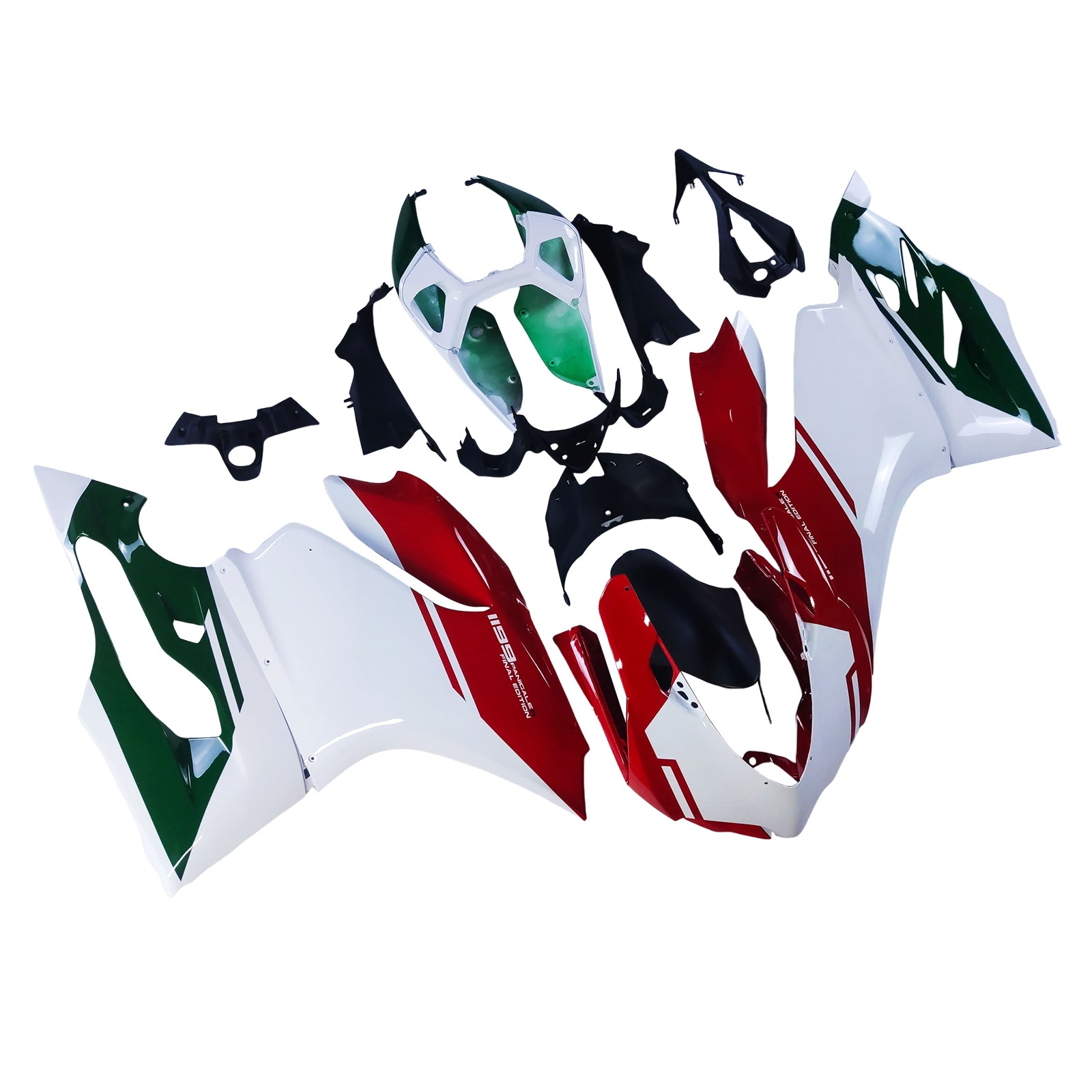 Amotopart 2012-2015 1199/899 Ducati Kit de carenado rojo y verde