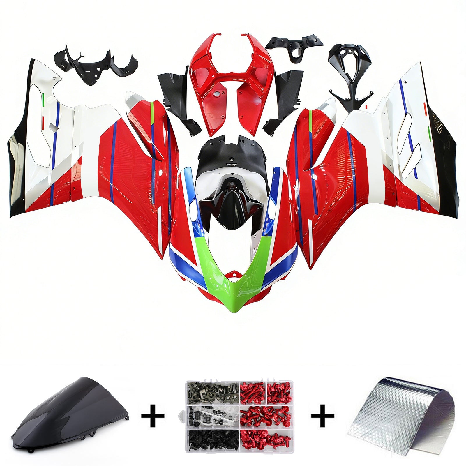 Amotopart Ducati 2012-2015 1199/899 Red Blue Line Fairing Kit