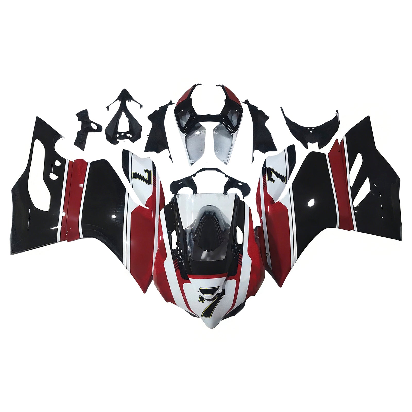 Amotopart 2012-2015 Ducati 1199 899 Rot&Verkleidungssatz mit schwarzem Logo