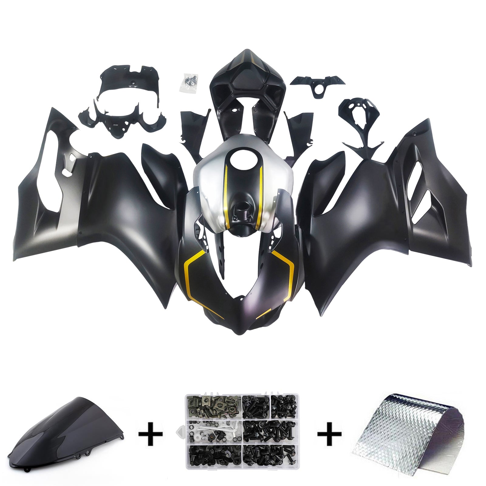 Amotopart 2012-2015 Ducati 1199 899 Matte Black Fairing Kit