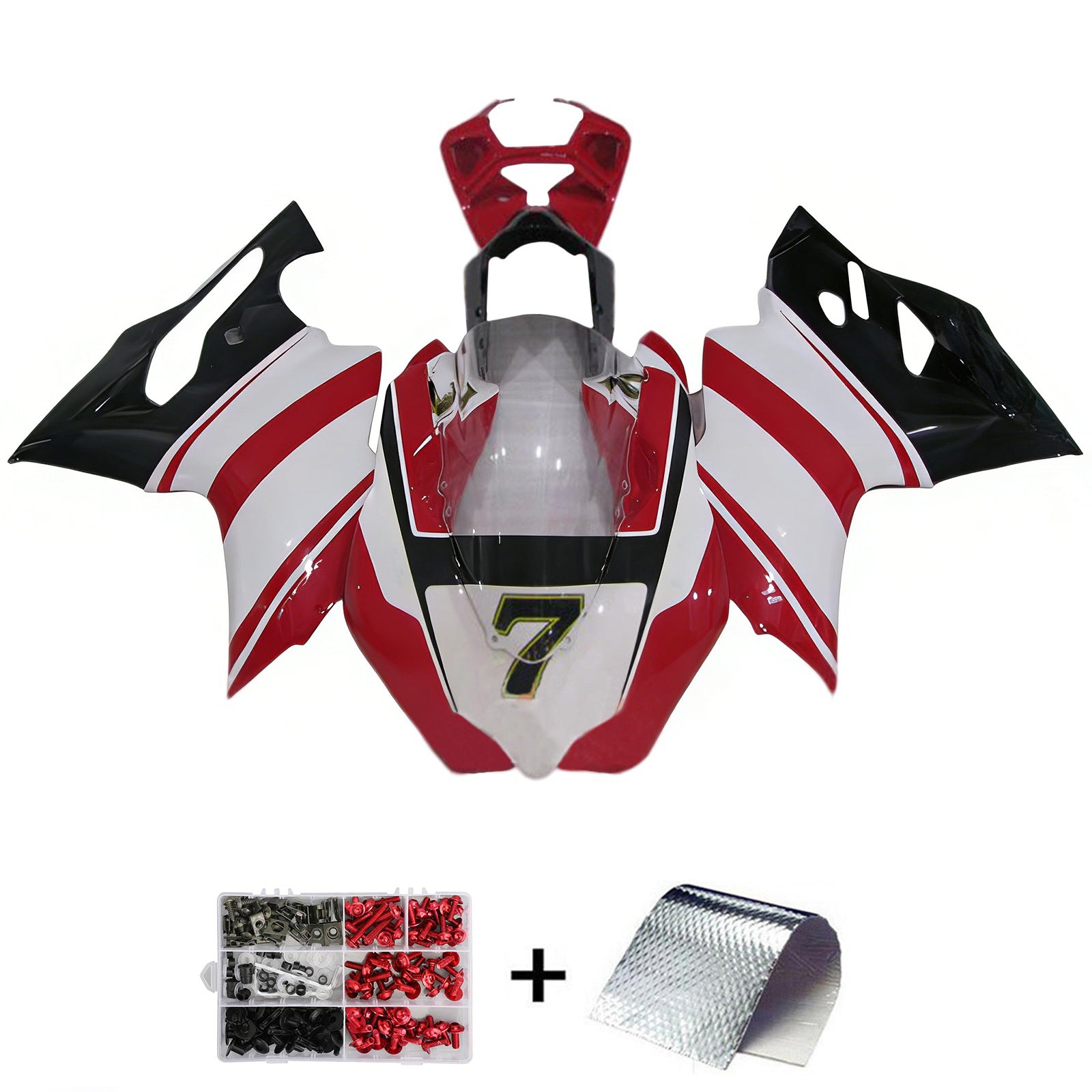 Amotopart 2012-2015 Ducati 1199 899 Red&White Style3 Fairing Kit