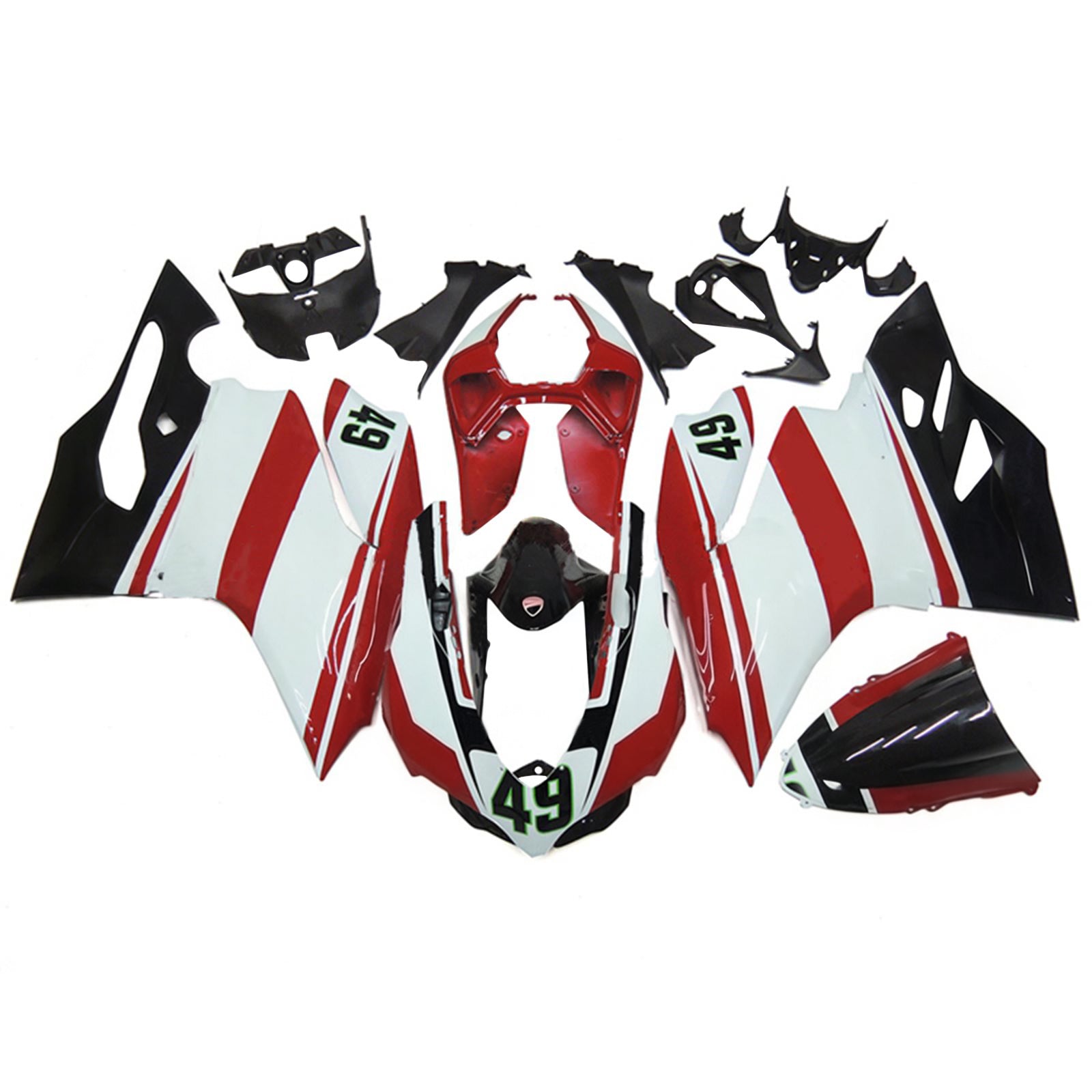 Amotopart 2012-2015 Ducati 1199 899 Red&White Style6 Fairing Kit