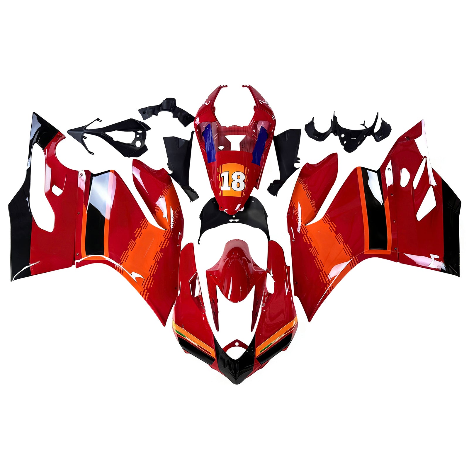 Amotopart 2012-2015 Ducati 1199/899 Red Orange Fairing Kit