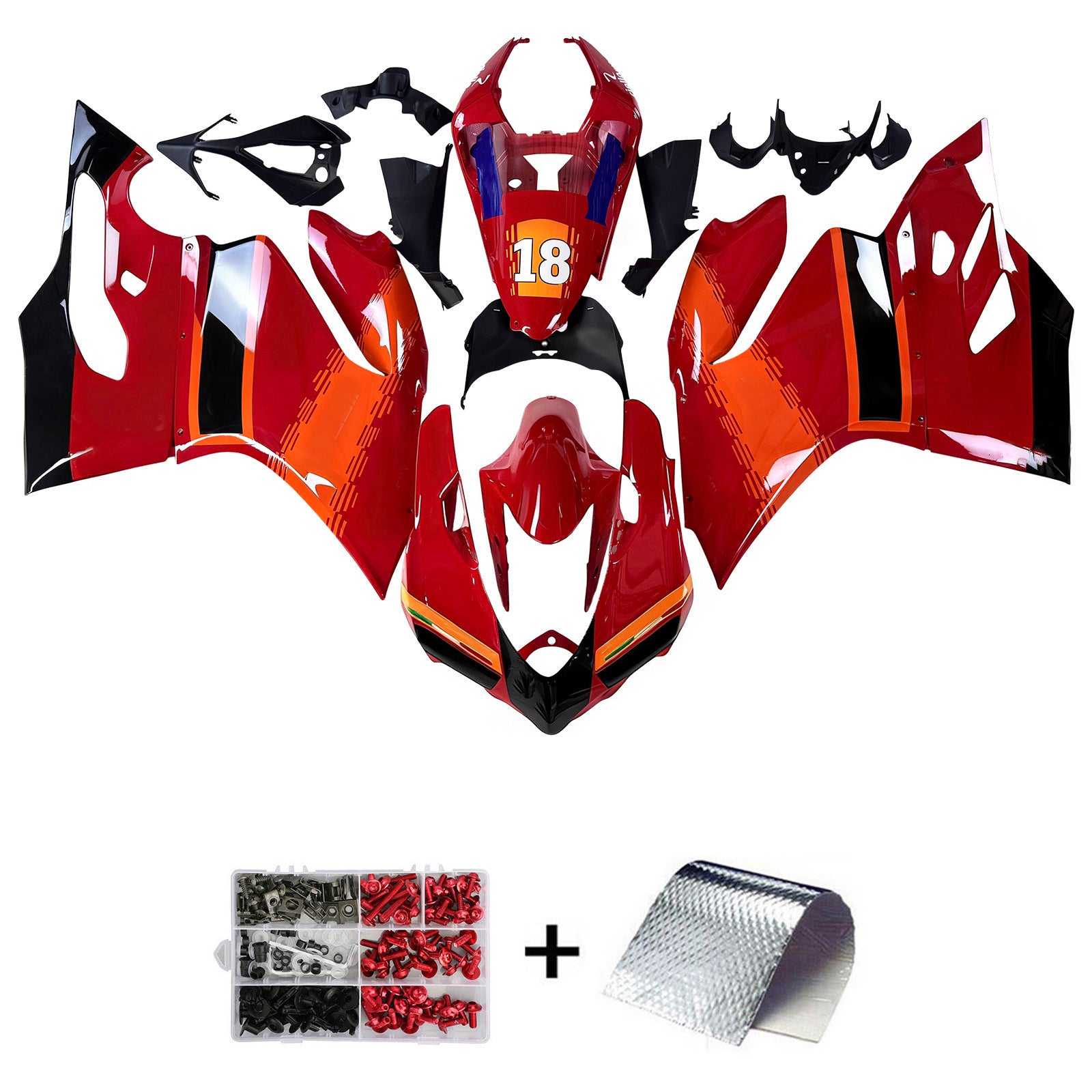 Amotopart 2012-2015 Ducati 1199/899 Zestaw Red Orange Fairing