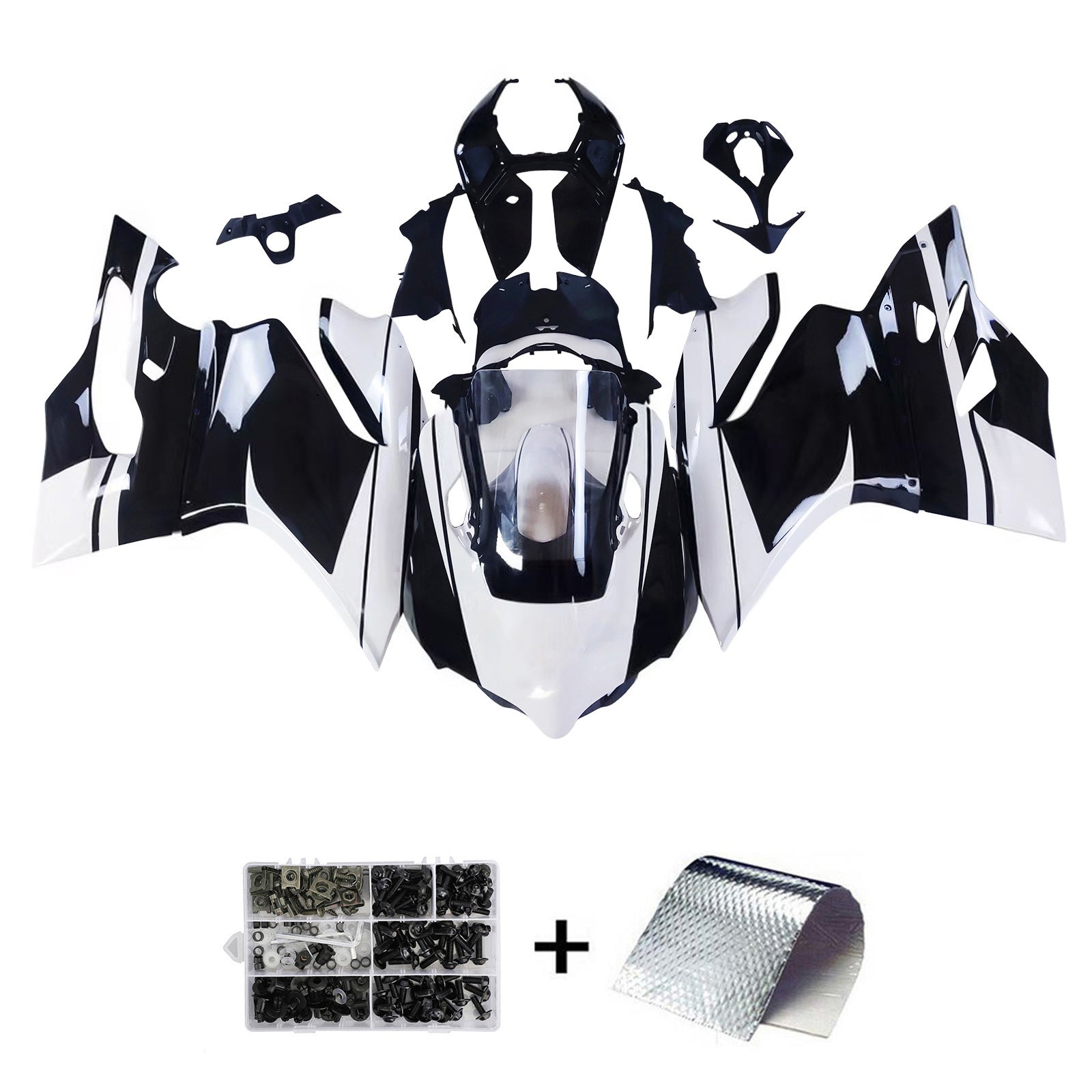 Amotopart 2012-2015 Ducati 1199/899 White Black Fairing Zestaw