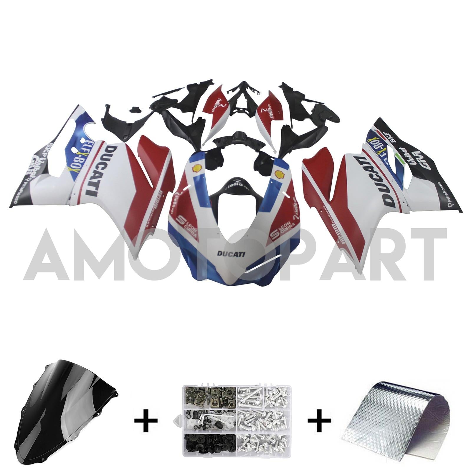 Amotopart 2015-2020 Ducati 1299 959 Red&Blue Fairing Kit