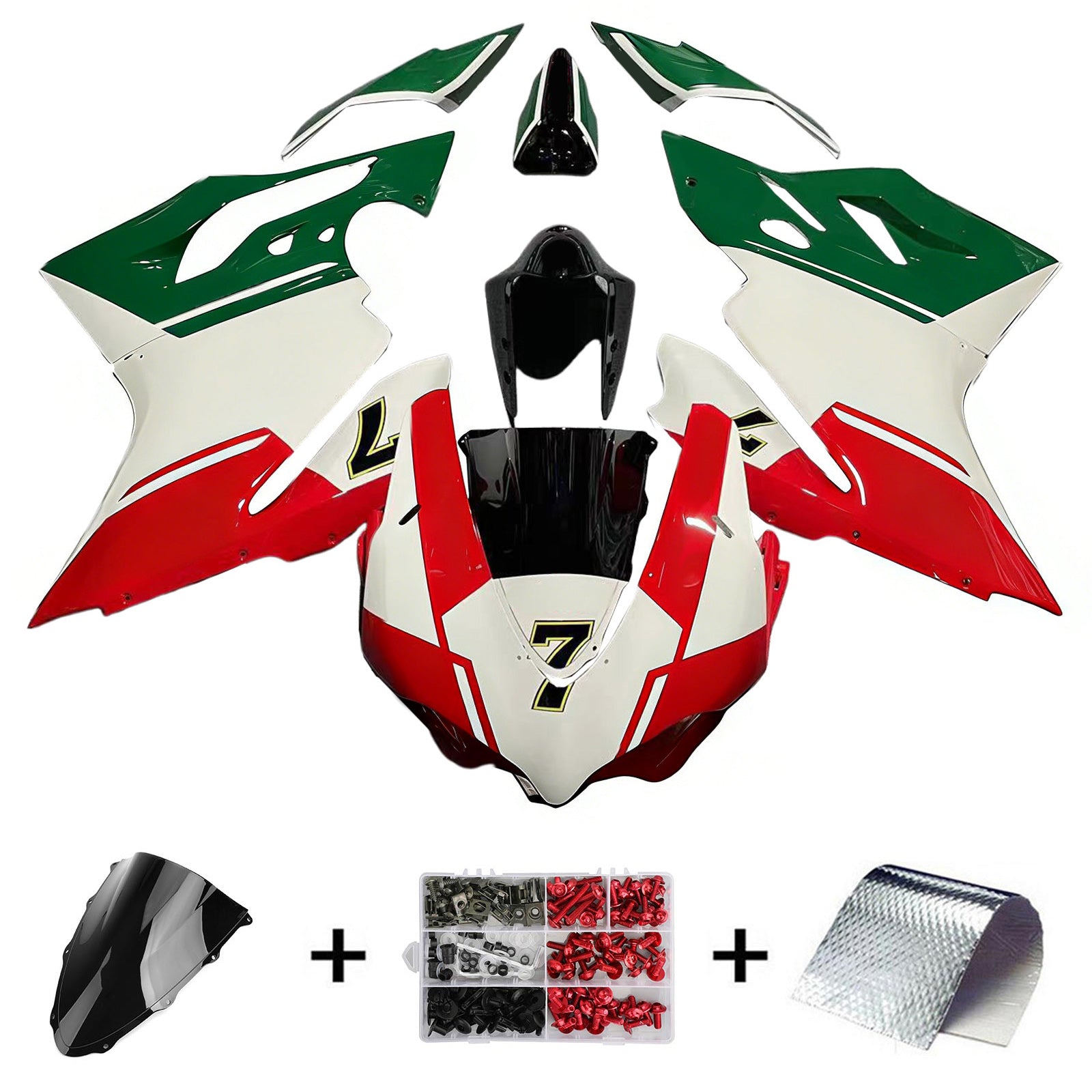 Amotopart 2015-2020 Ducati 1299 959 Red & Green Style2 Failing Kit