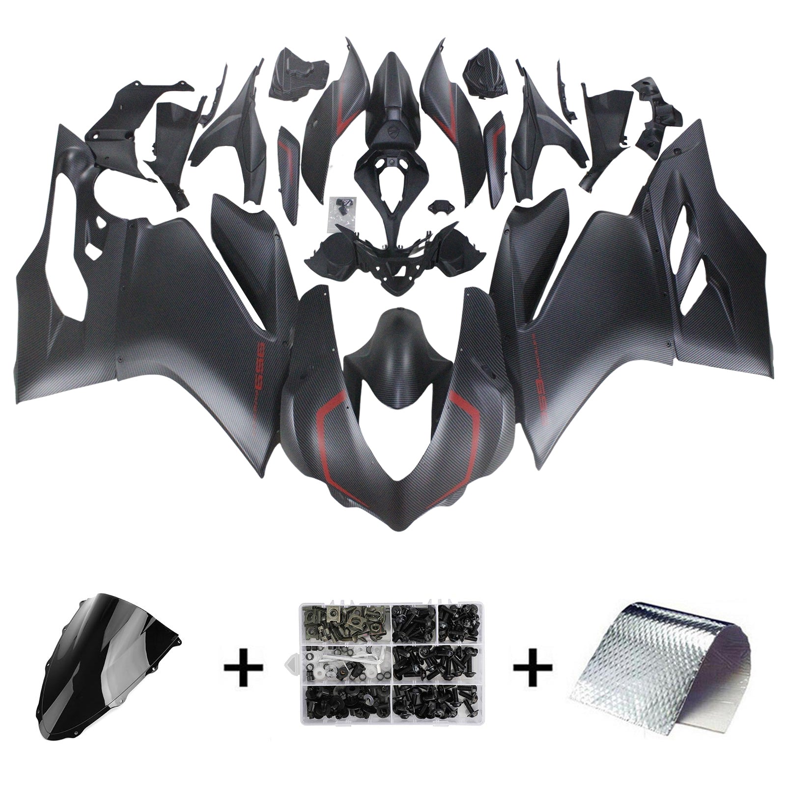 Amotopart 2015-2020 Ducati 1299 959 Carbon Fiber with Red Line Fairing Kit
