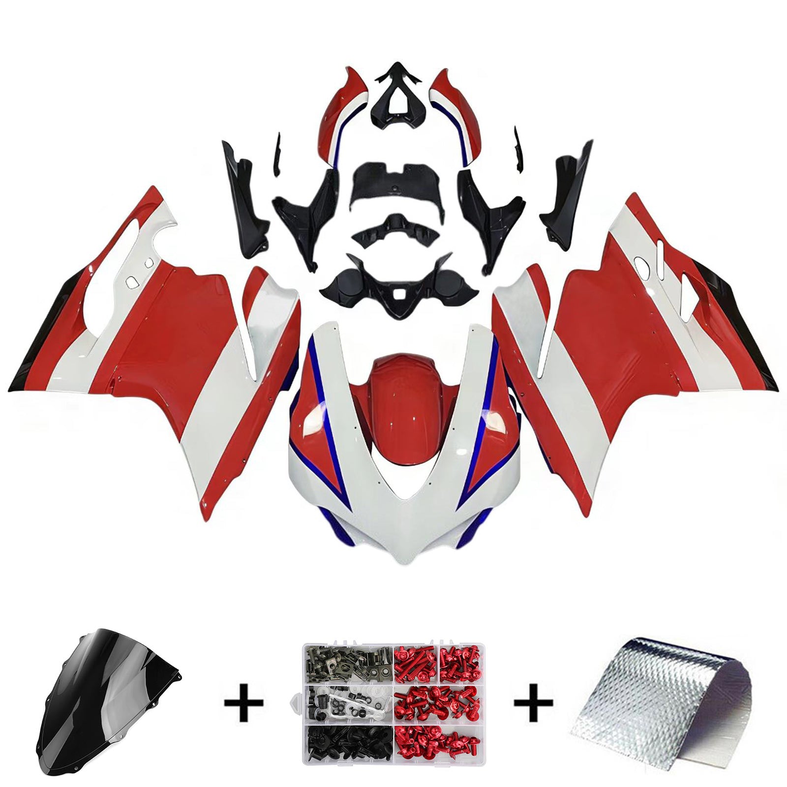 Amotopart 2015-2020 Ducati 1299 959 Rot&White Style8 Verkleidungssatz