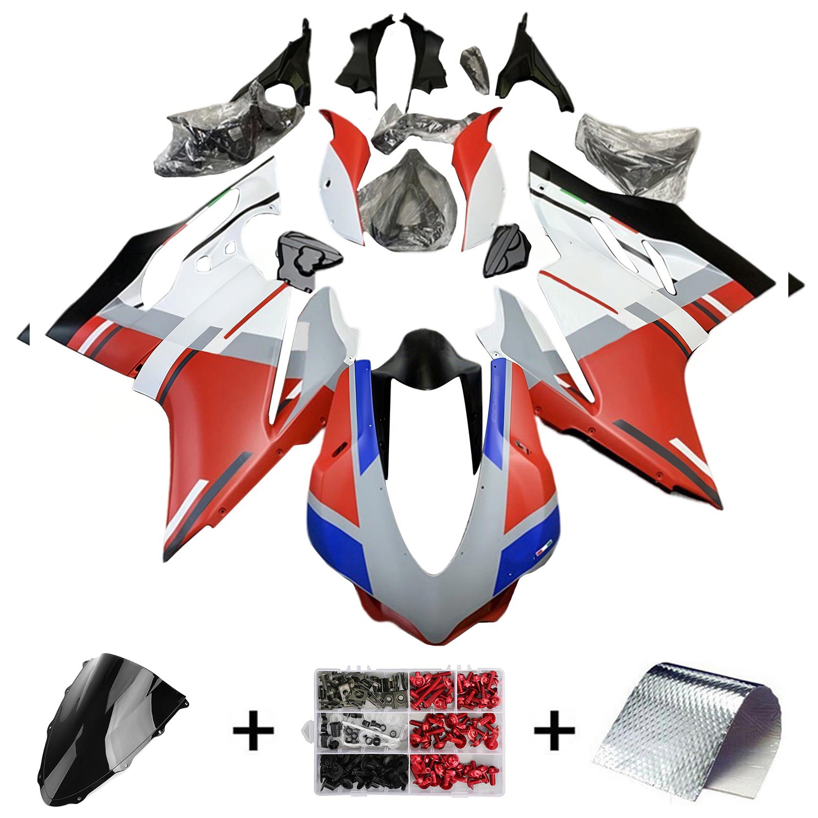 Amotopart 2015-2020 Ducati 1299 959 Red&White Style2 Fairing Kit